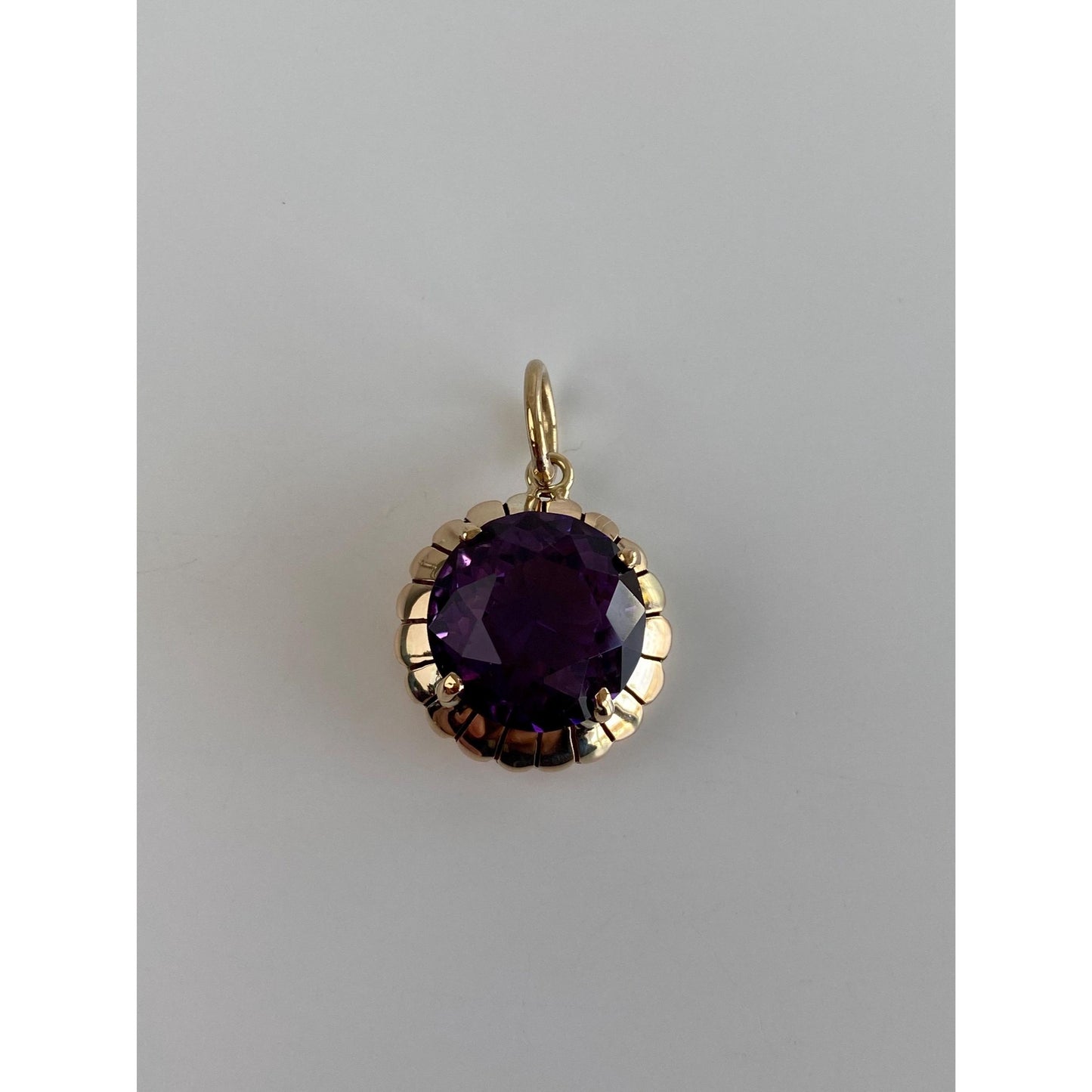 Vintage Solid 10k Yellow Gold Amethyst Charm