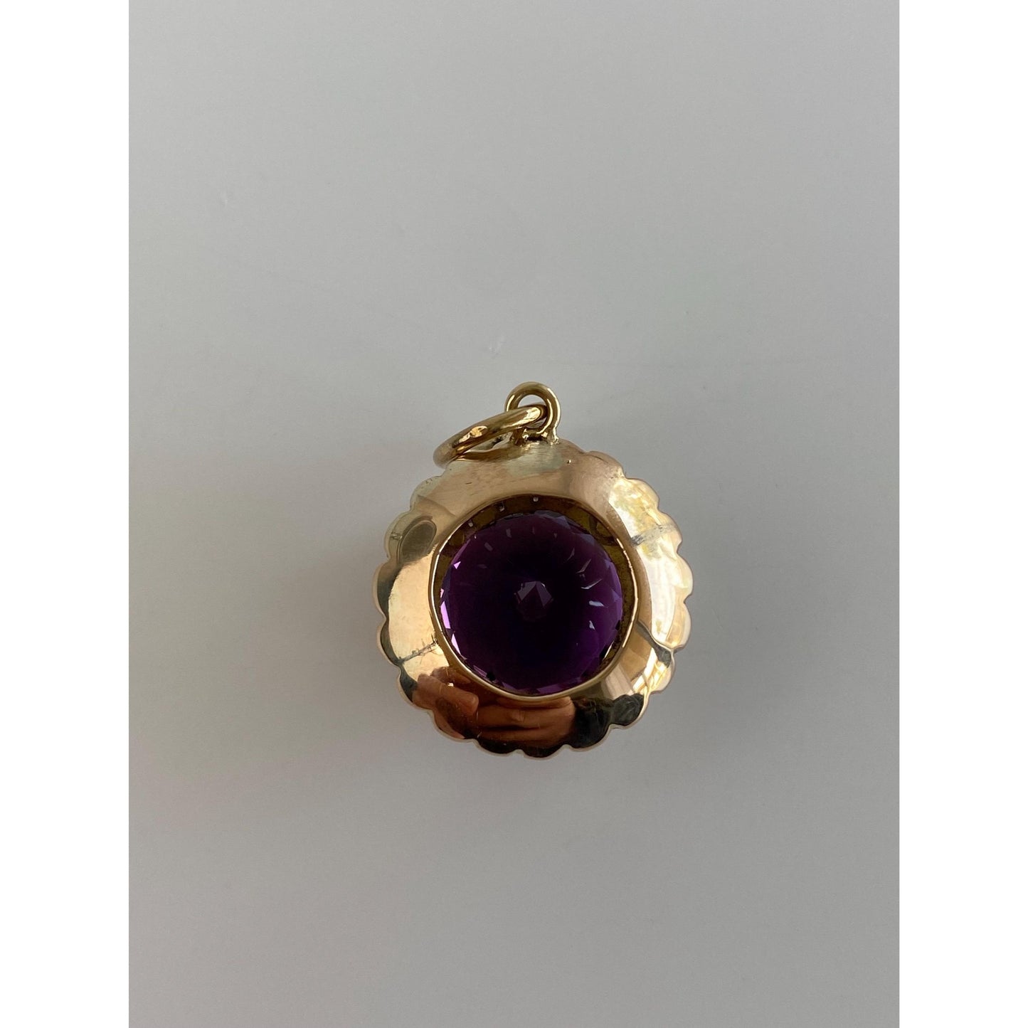 Vintage Solid 10k Yellow Gold Amethyst Charm