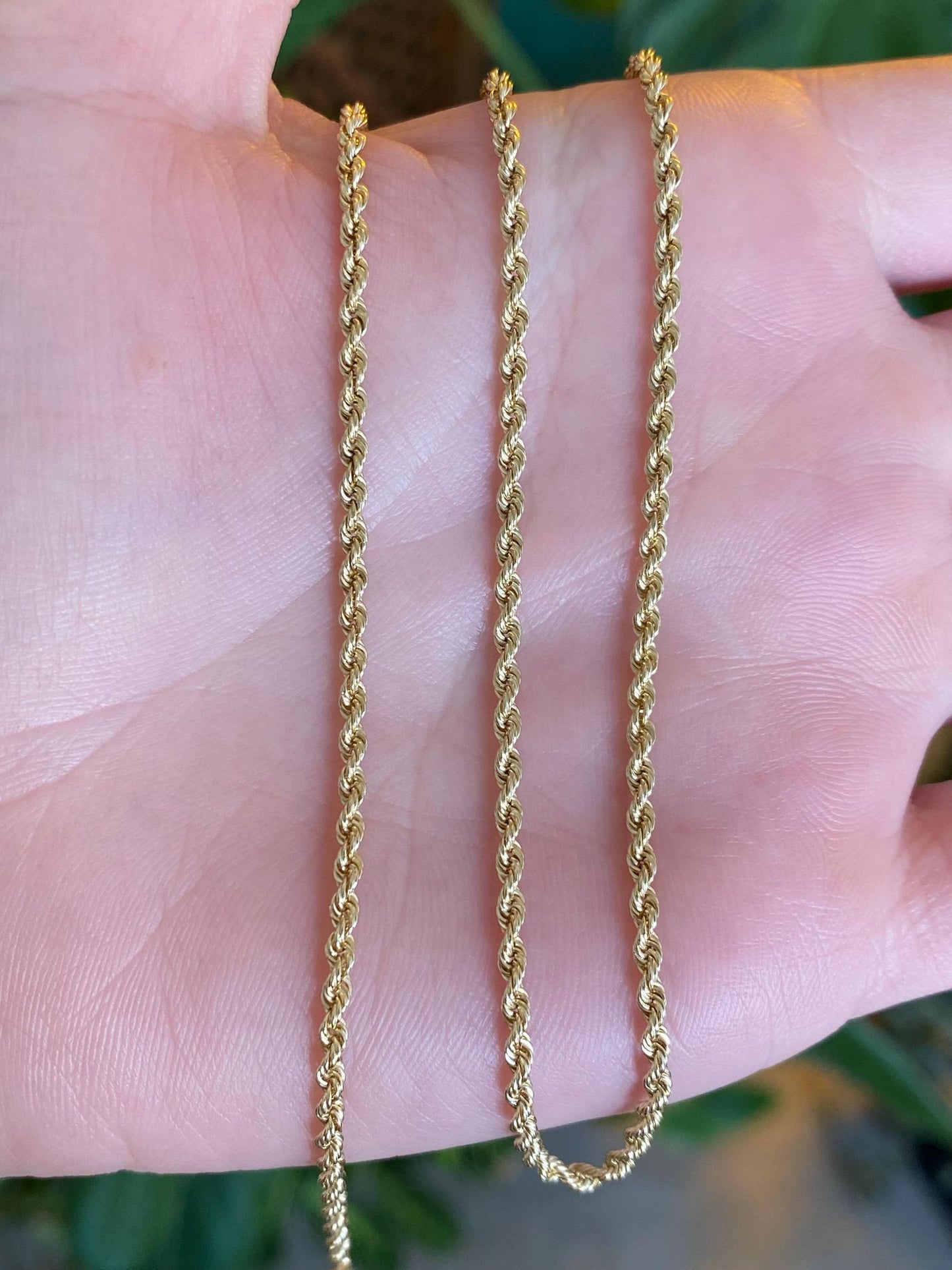Vintage Solid 14k Yellow Gold Rope Chain Necklace - 18 inches