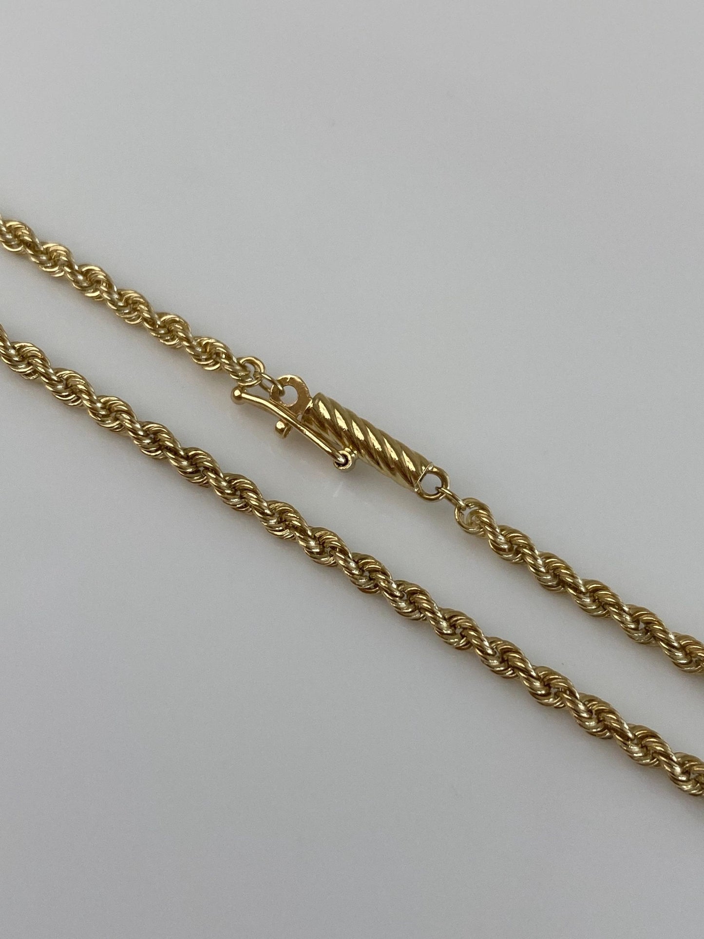 Vintage Solid 14k Yellow Gold Rope Chain Necklace - 18 inches