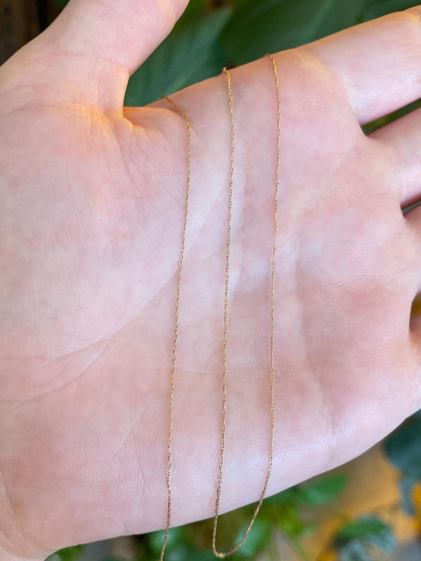 Vintage Solid 10k Yellow Gold Dainty Chain Necklace - 19.25 inches