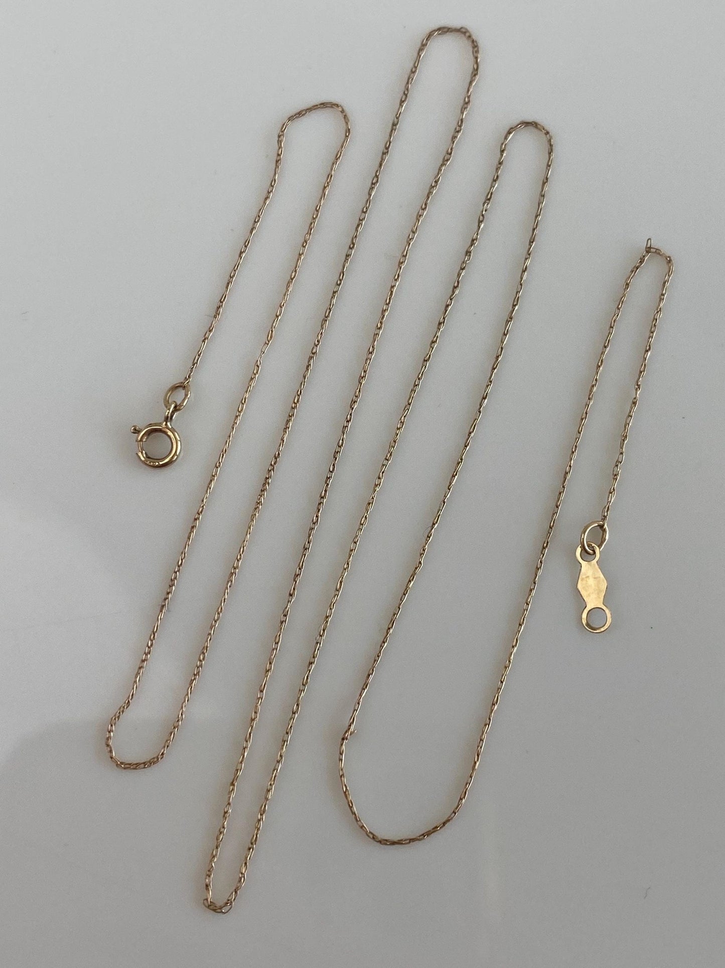 Vintage Solid 10k Yellow Gold Dainty Chain Necklace - 19.25 inches