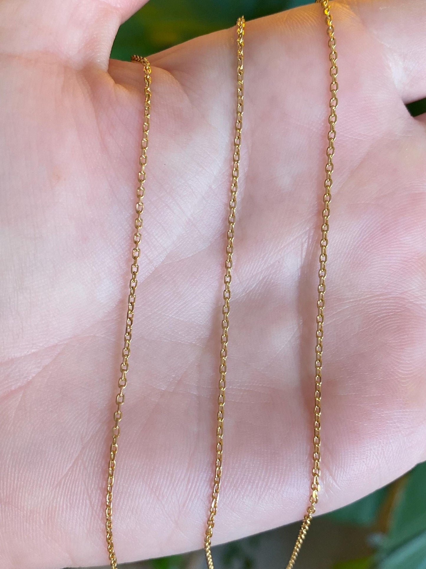 Vintage Solid 18k Yellow Gold Cable Biker Link Chain Necklace - 27.75 inches