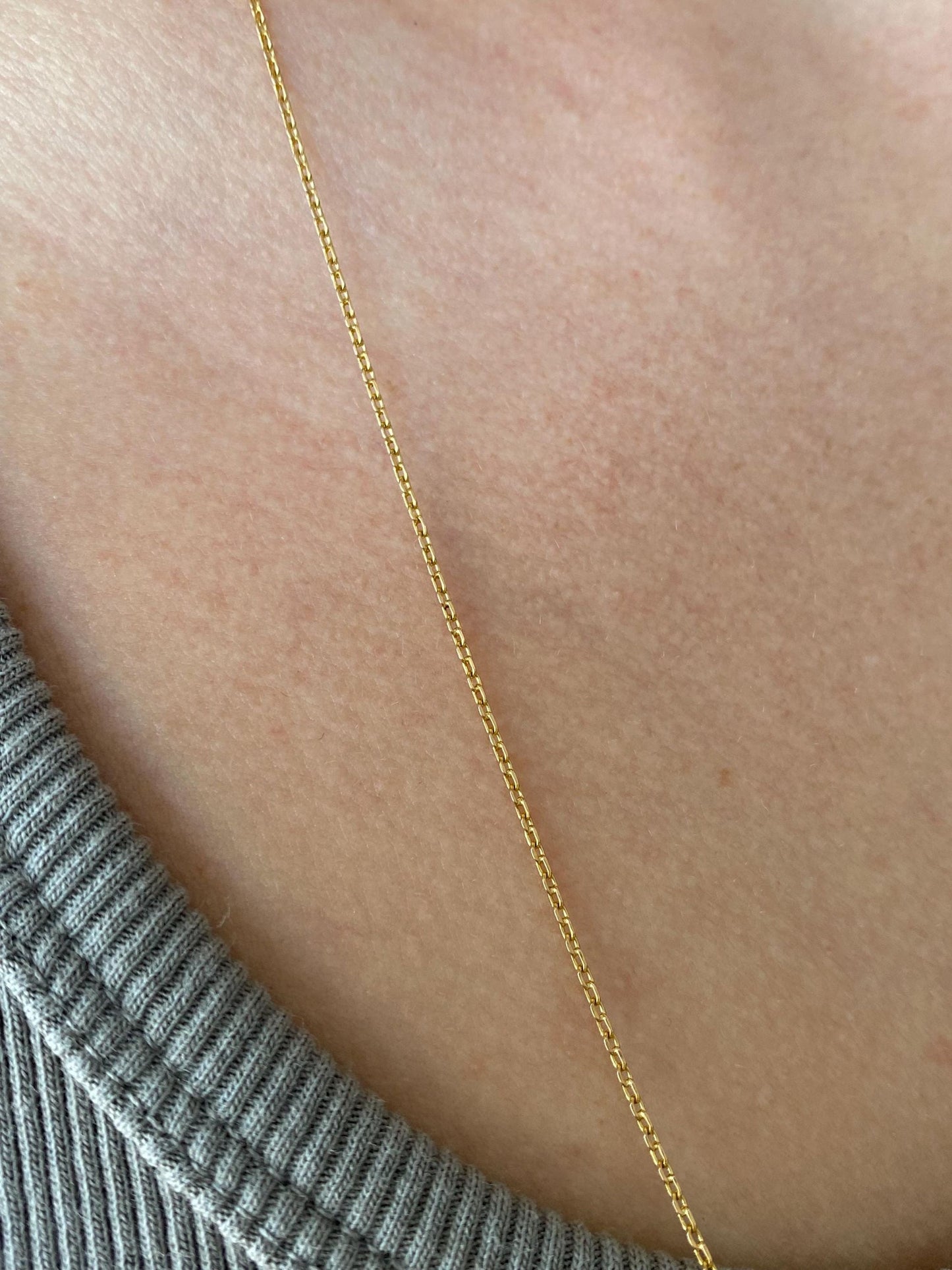 Vintage Solid 18k Yellow Gold Cable Biker Link Chain Necklace - 27.75 inches
