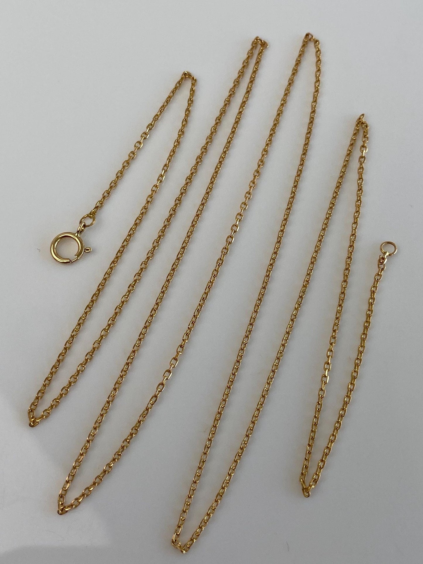 Vintage Solid 18k Yellow Gold Cable Biker Link Chain Necklace - 27.75 inches