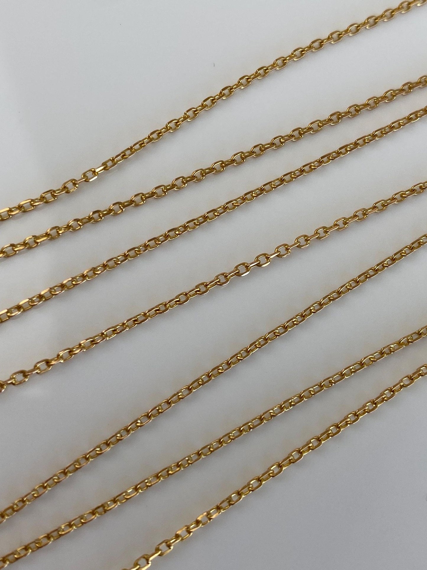 Vintage Solid 18k Yellow Gold Cable Biker Link Chain Necklace - 27.75 inches