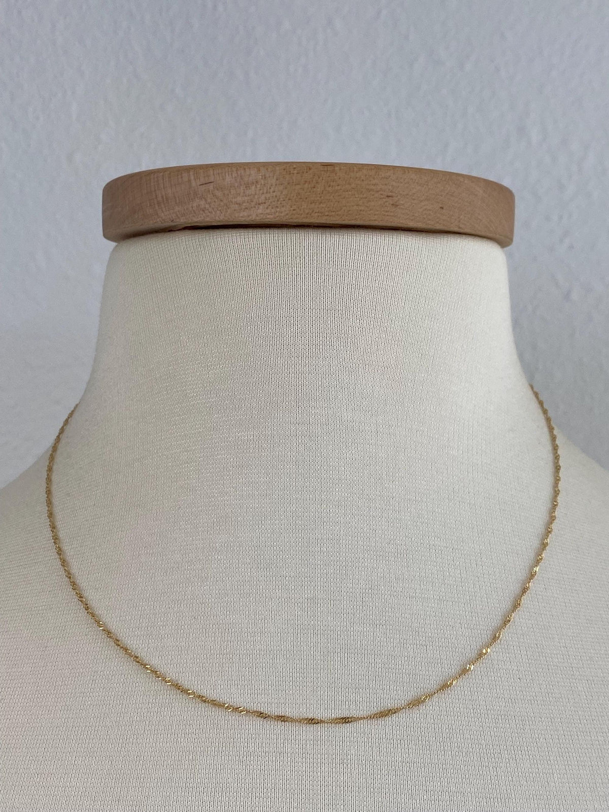 Vintage Solid 14k Yellow Gold Twist Chain Necklace - 18 inches