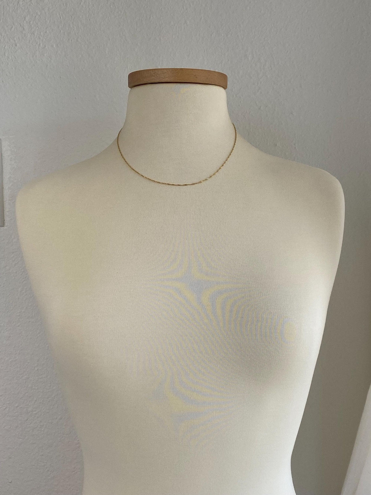Vintage Solid 14k Yellow Gold Twist Chain Necklace - 18 inches