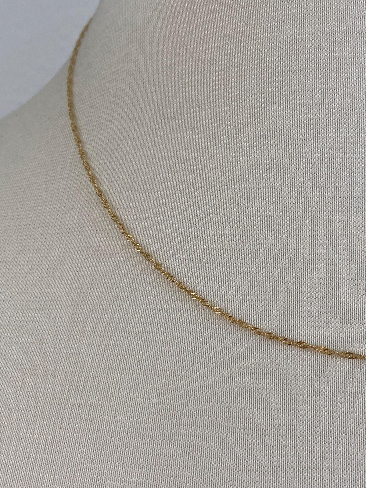 Vintage Solid 14k Yellow Gold Twist Chain Necklace - 18 inches