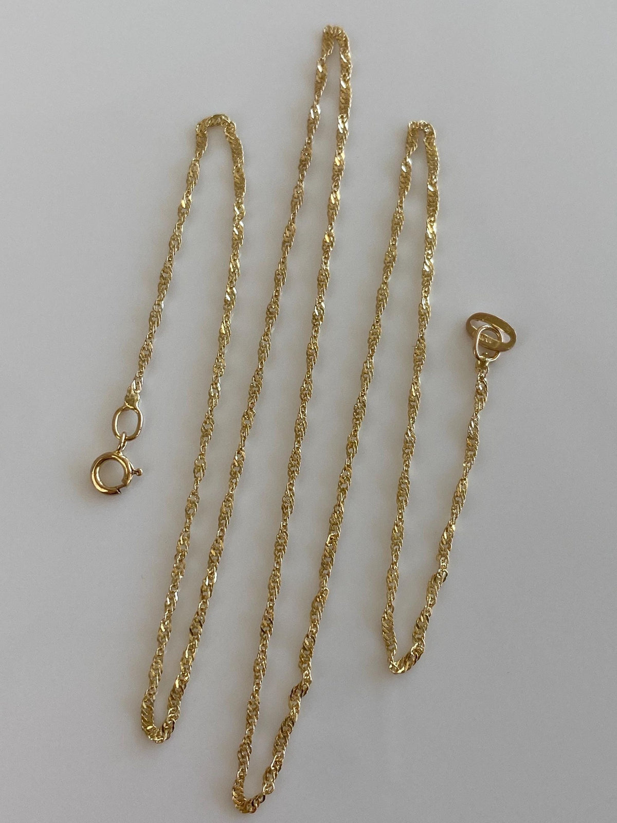 Vintage Solid 14k Yellow Gold Twist Chain Necklace - 18 inches
