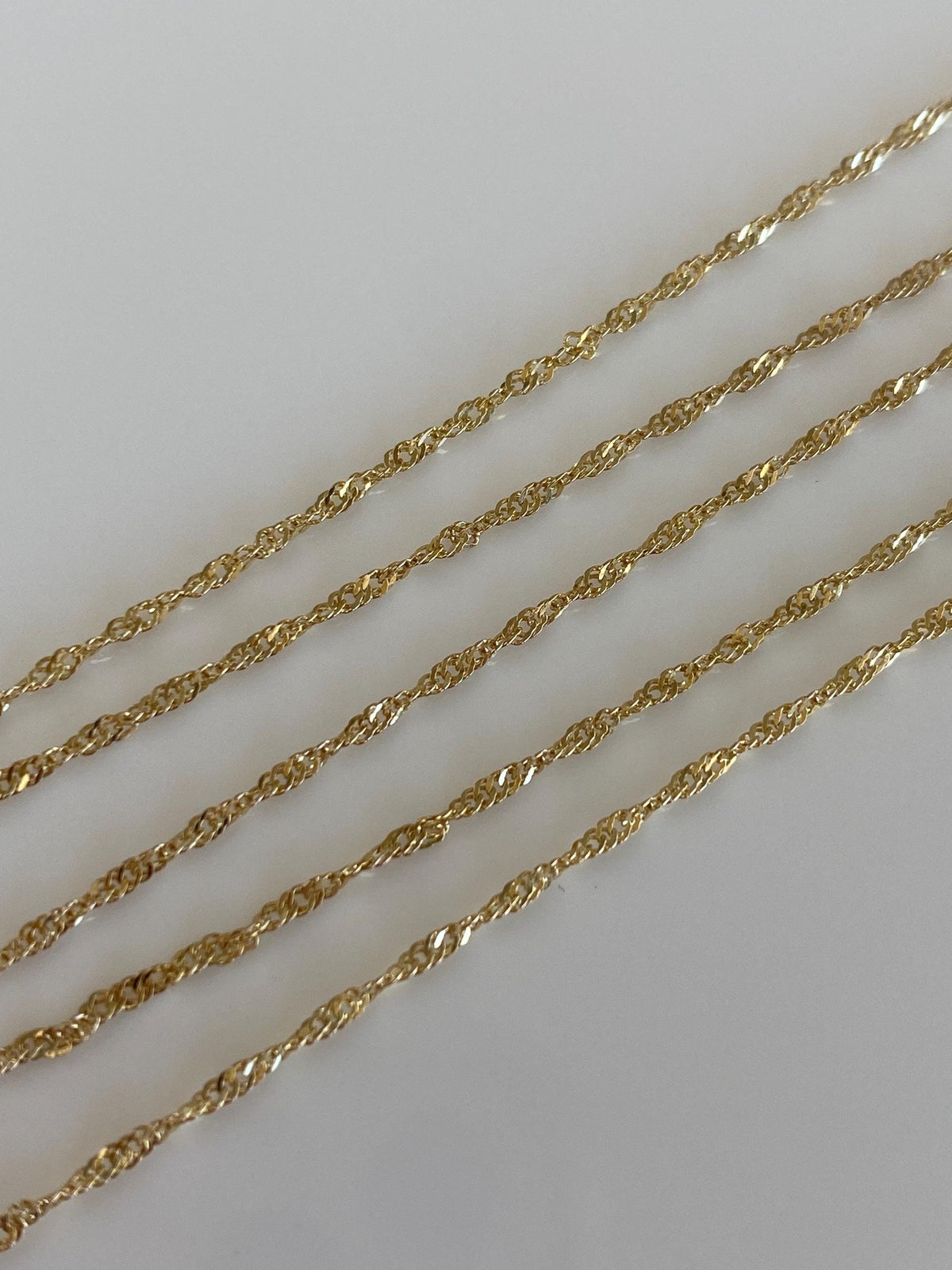 Vintage Solid 14k Yellow Gold Twist Chain Necklace - 18 inches