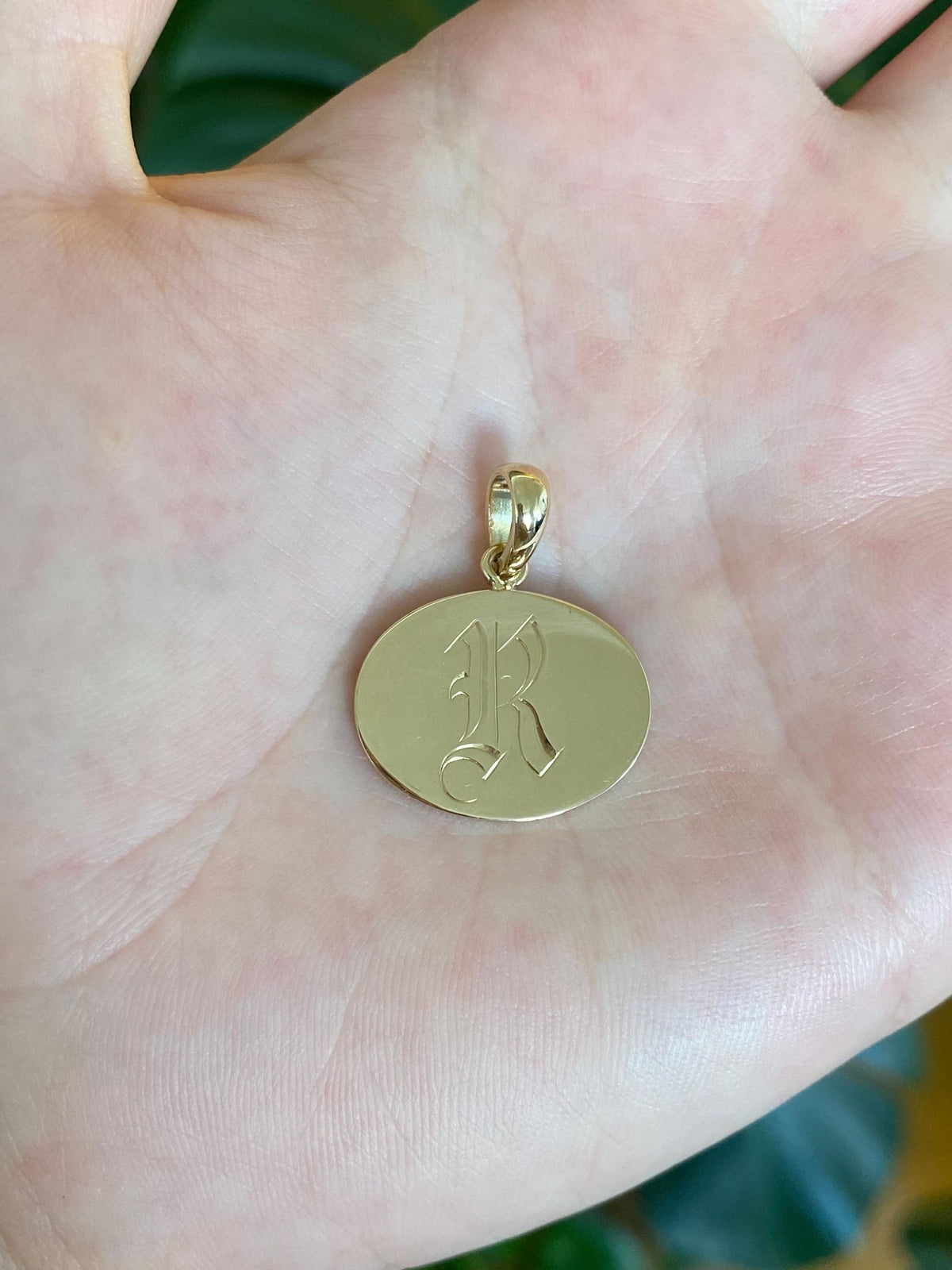 Vintage Solid 14k Yellow Gold Initial 'R' Cufflink Conversion Charm