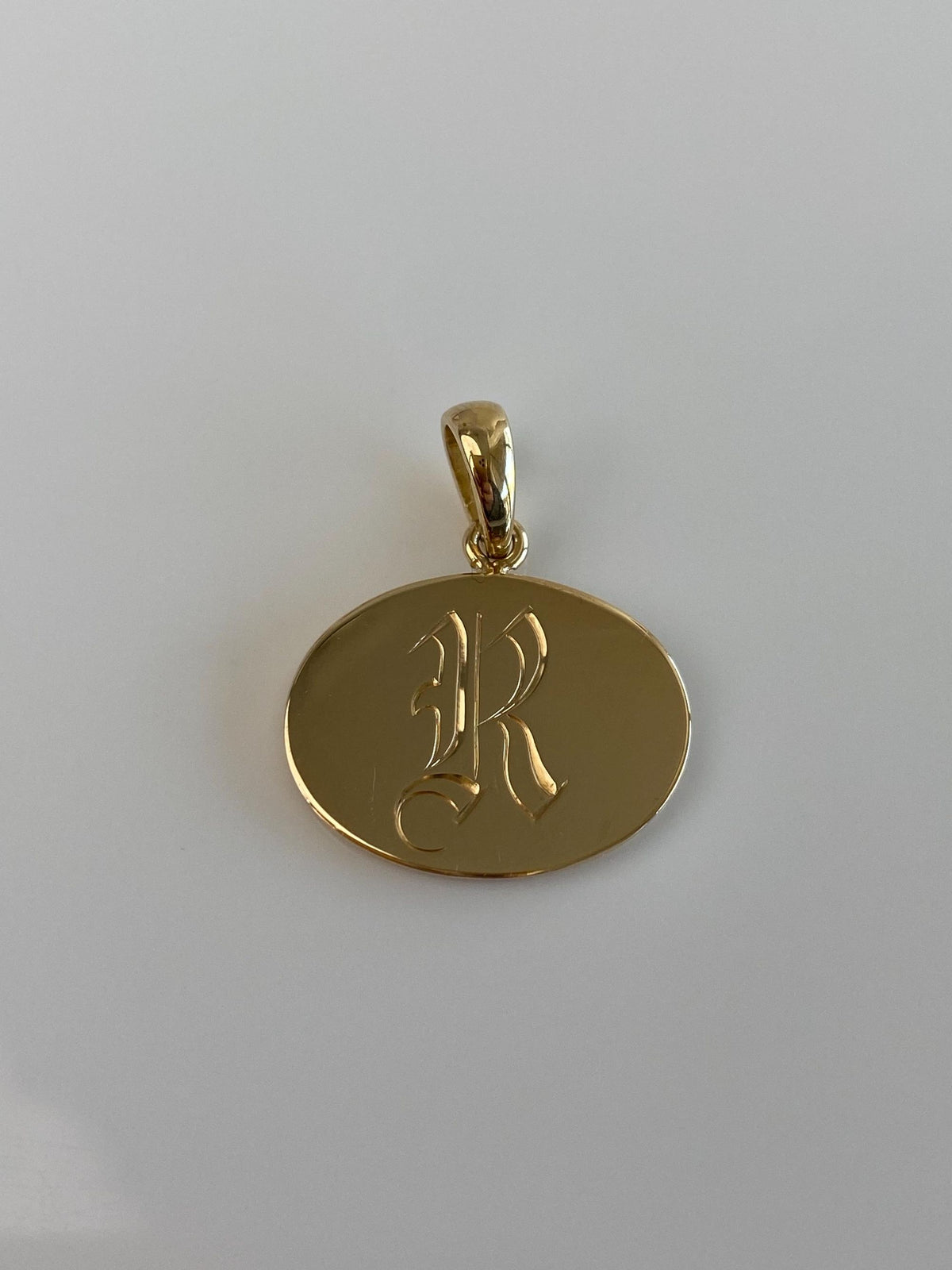Vintage Solid 14k Yellow Gold Initial 'R' Cufflink Conversion Charm