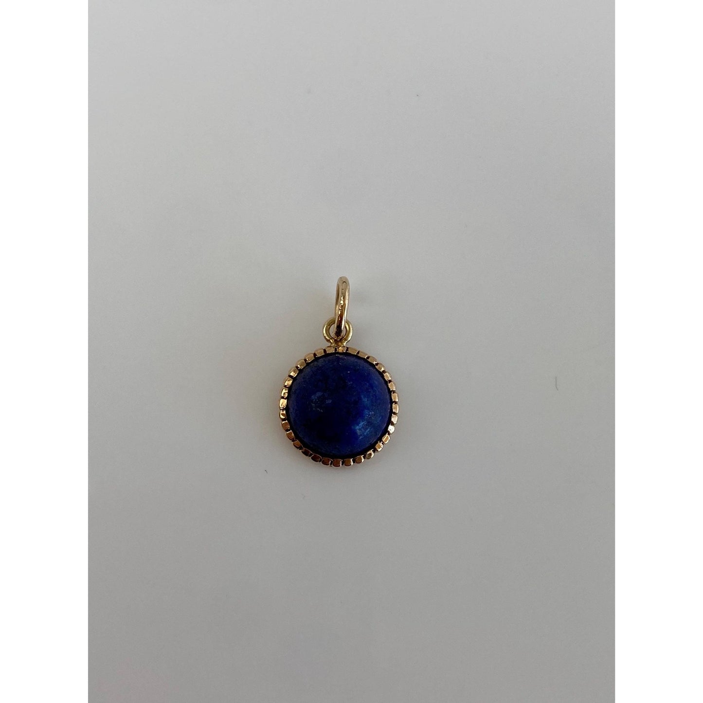 Vintage Solid 14k Yellow Gold Blue Lapis Charm