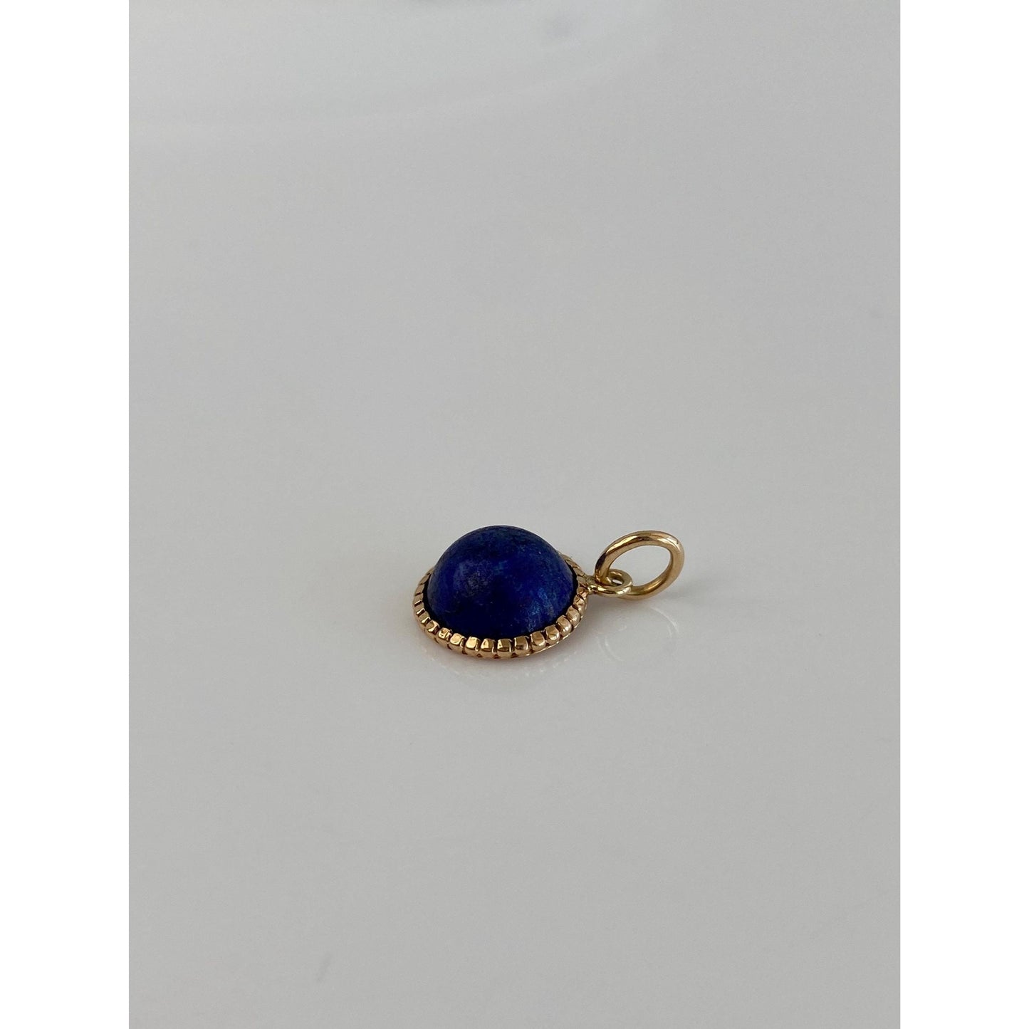 Vintage Solid 14k Yellow Gold Blue Lapis Charm