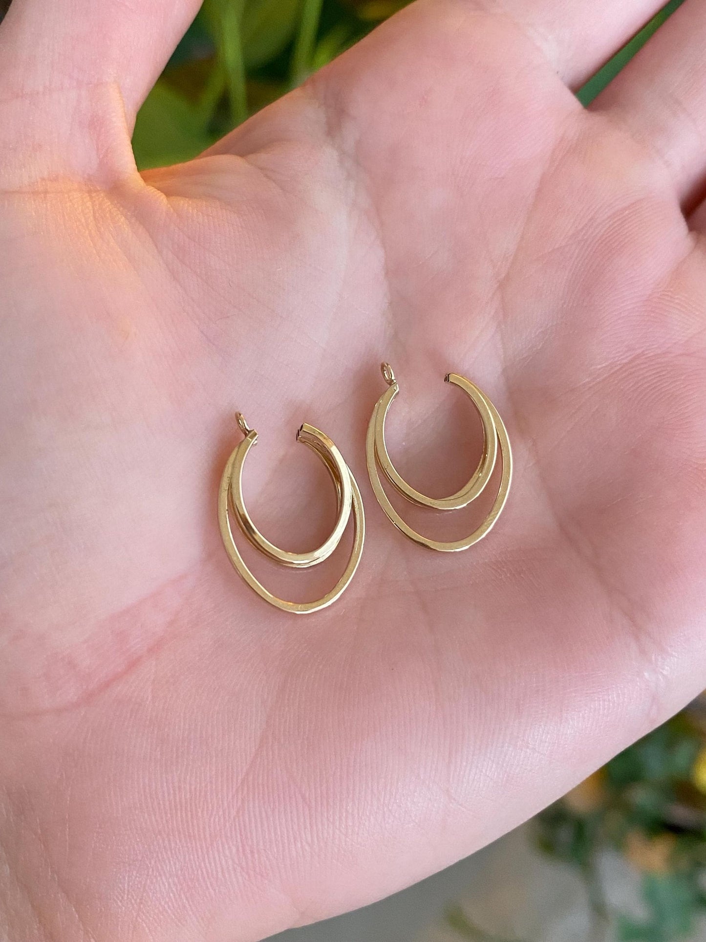Vintage 14k Yellow Gold Layered Hoop Earring Jackets