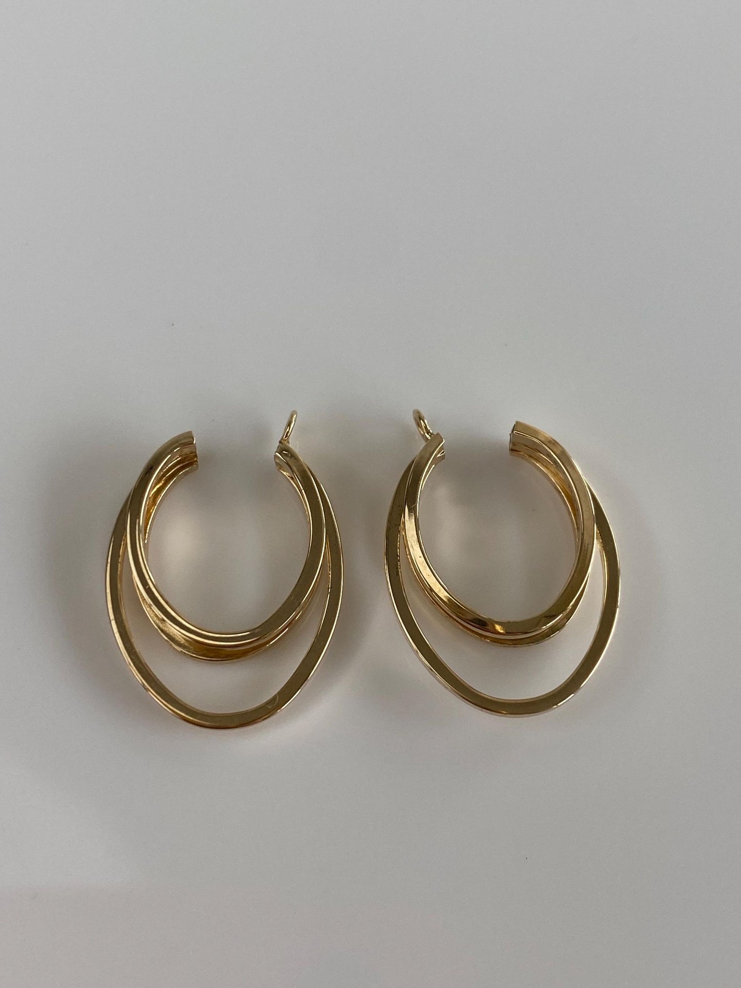 Vintage 14k Yellow Gold Layered Hoop Earring Jackets