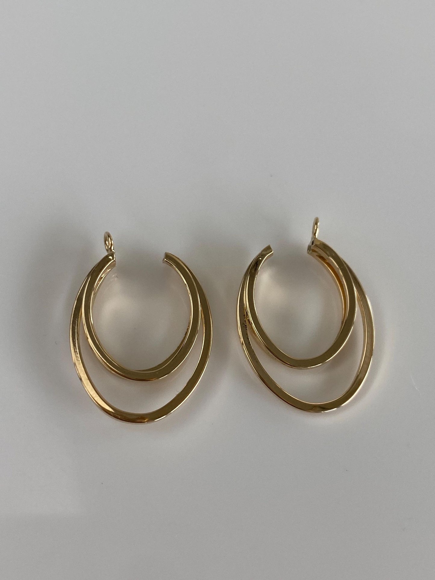 Vintage 14k Yellow Gold Layered Hoop Earring Jackets