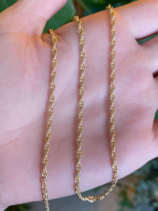 Vintage Solid 14k Yellow Gold Chain Necklace - 22.75 inches
