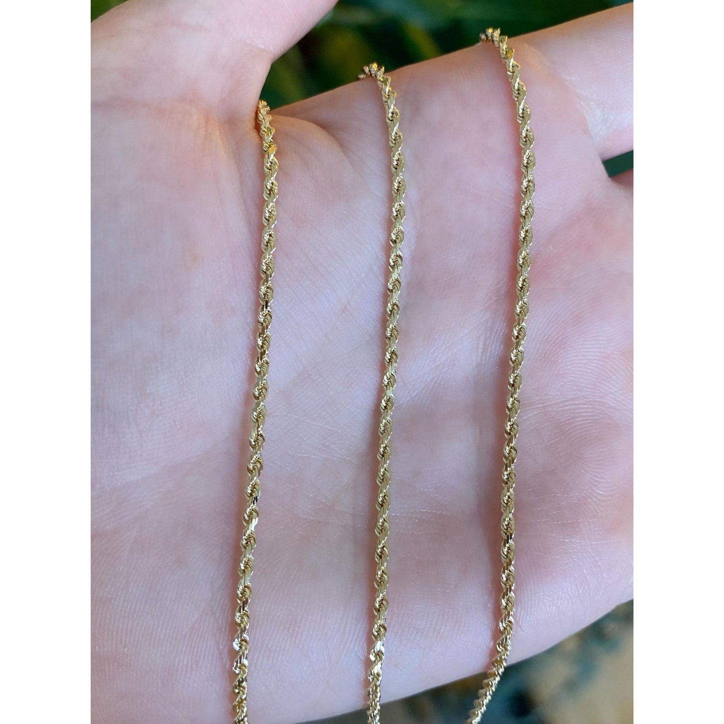 Vintage Solid 14k Yellow Gold Rope Chain Necklace - 23.75 inches