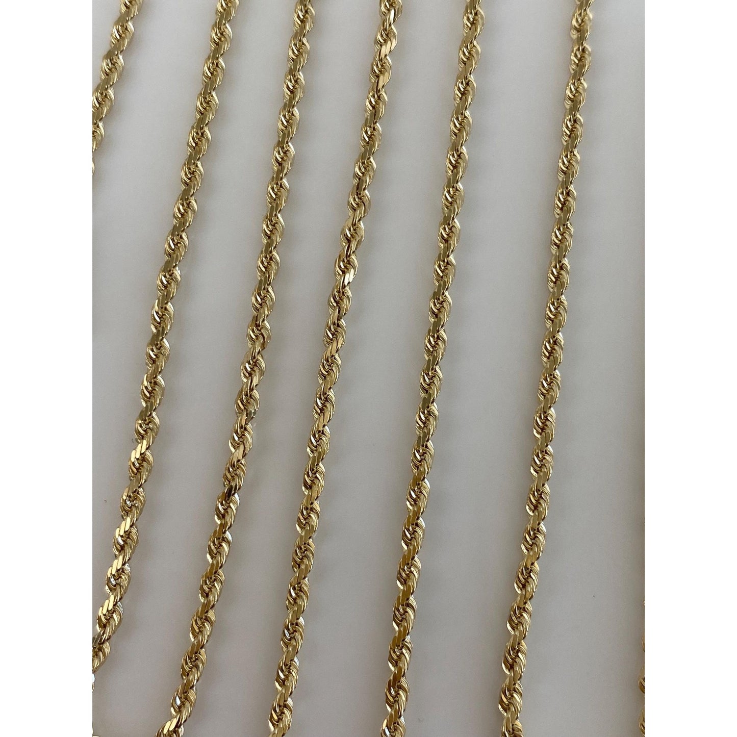 Vintage Solid 14k Yellow Gold Rope Chain Necklace - 23.75 inches