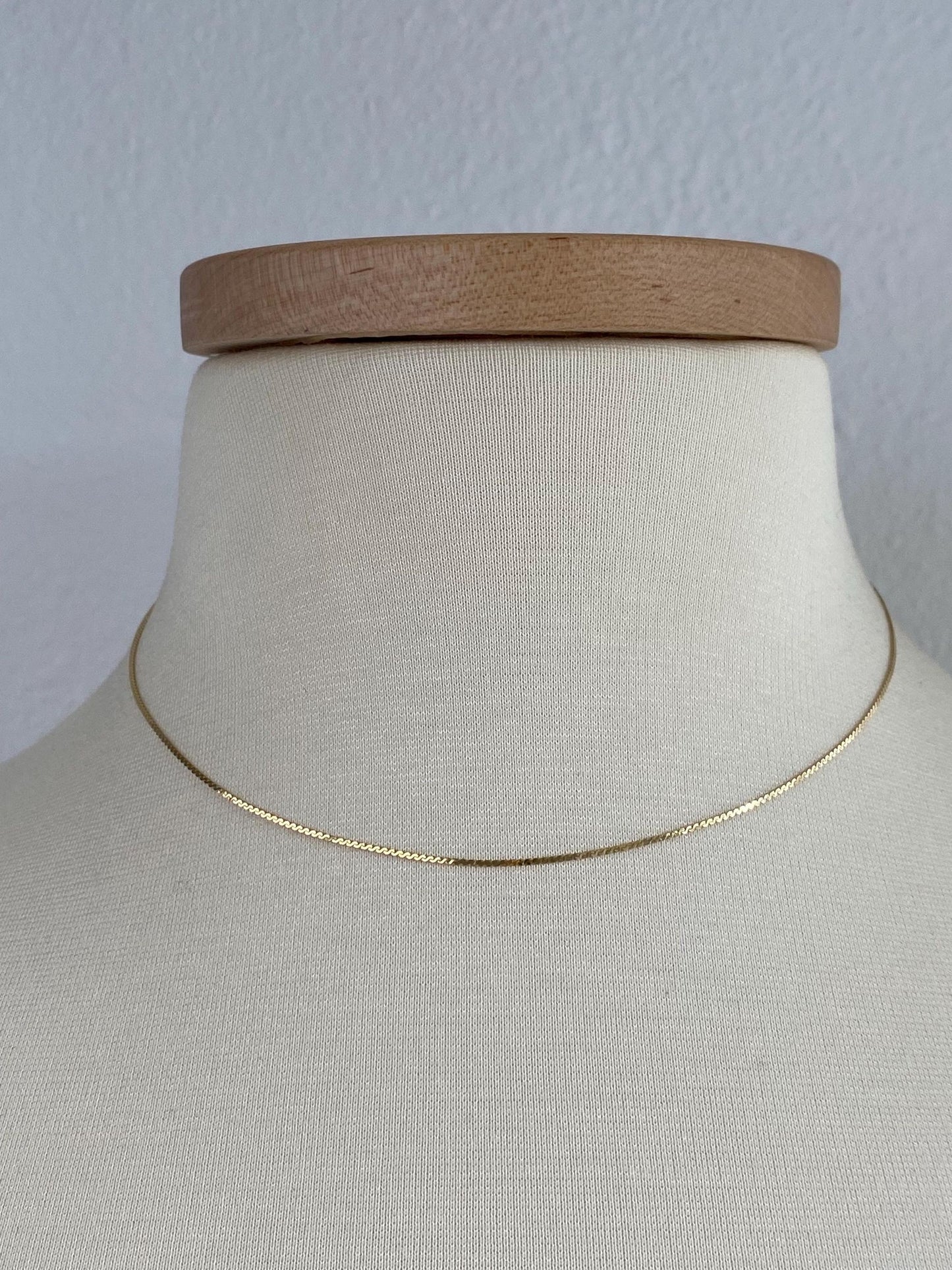 Vintage Solid 14k Yellow Gold Serpentine Chain Necklace - 16 inches