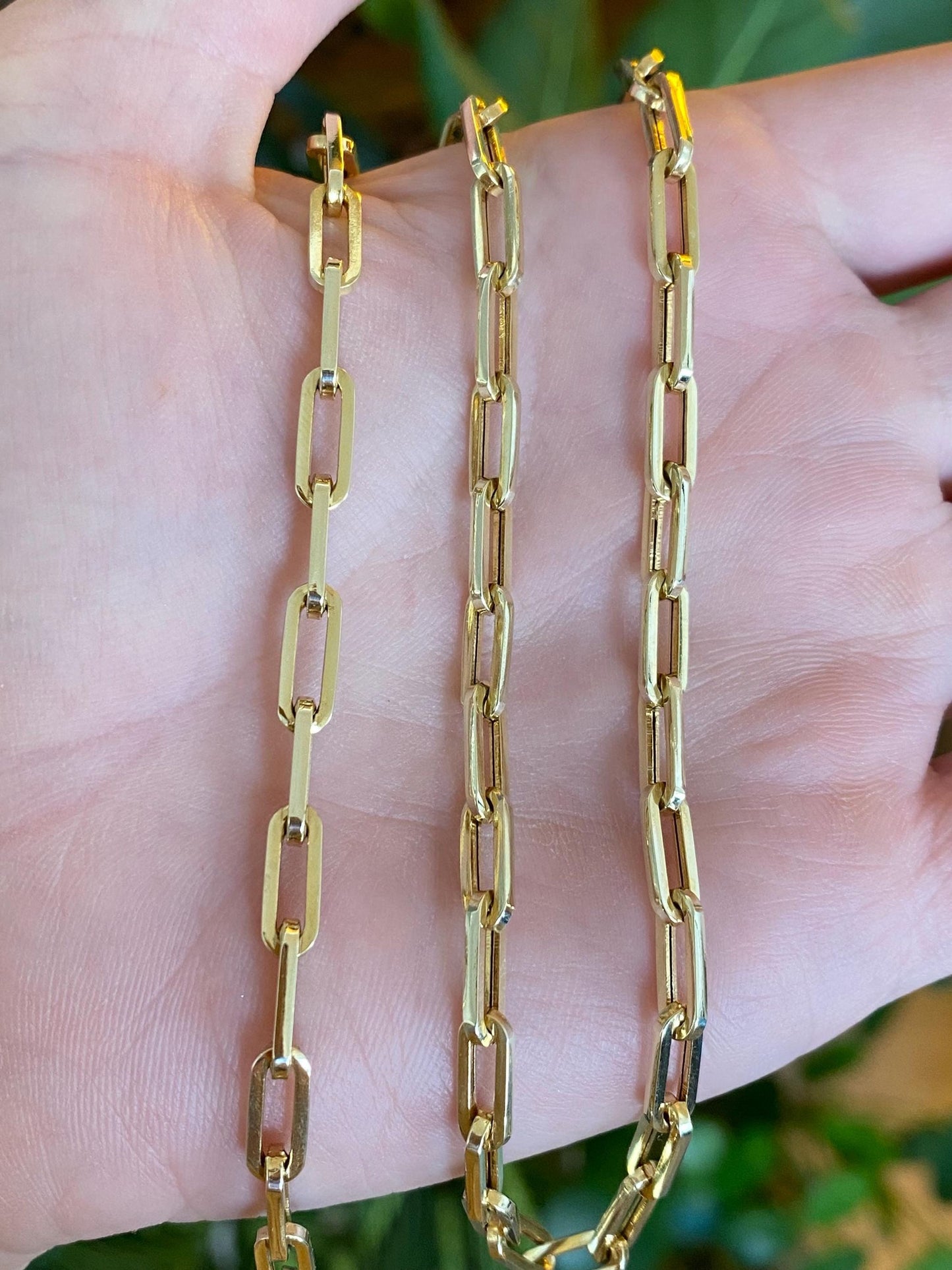 Vintage 14k Yellow Gold Paperclip Link Chain Necklace - 20.25 inches