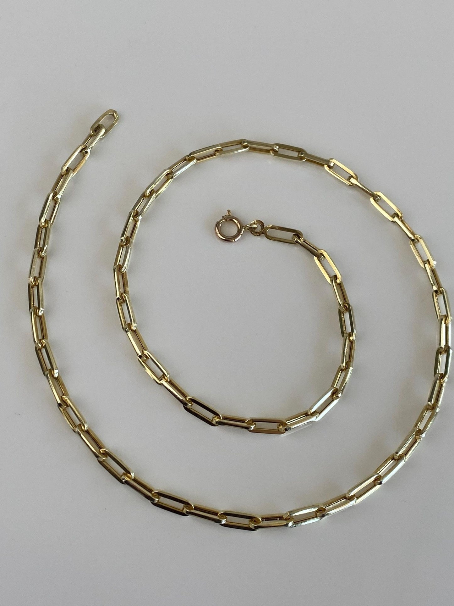 Vintage 14k Yellow Gold Paperclip Link Chain Necklace - 20.25 inches