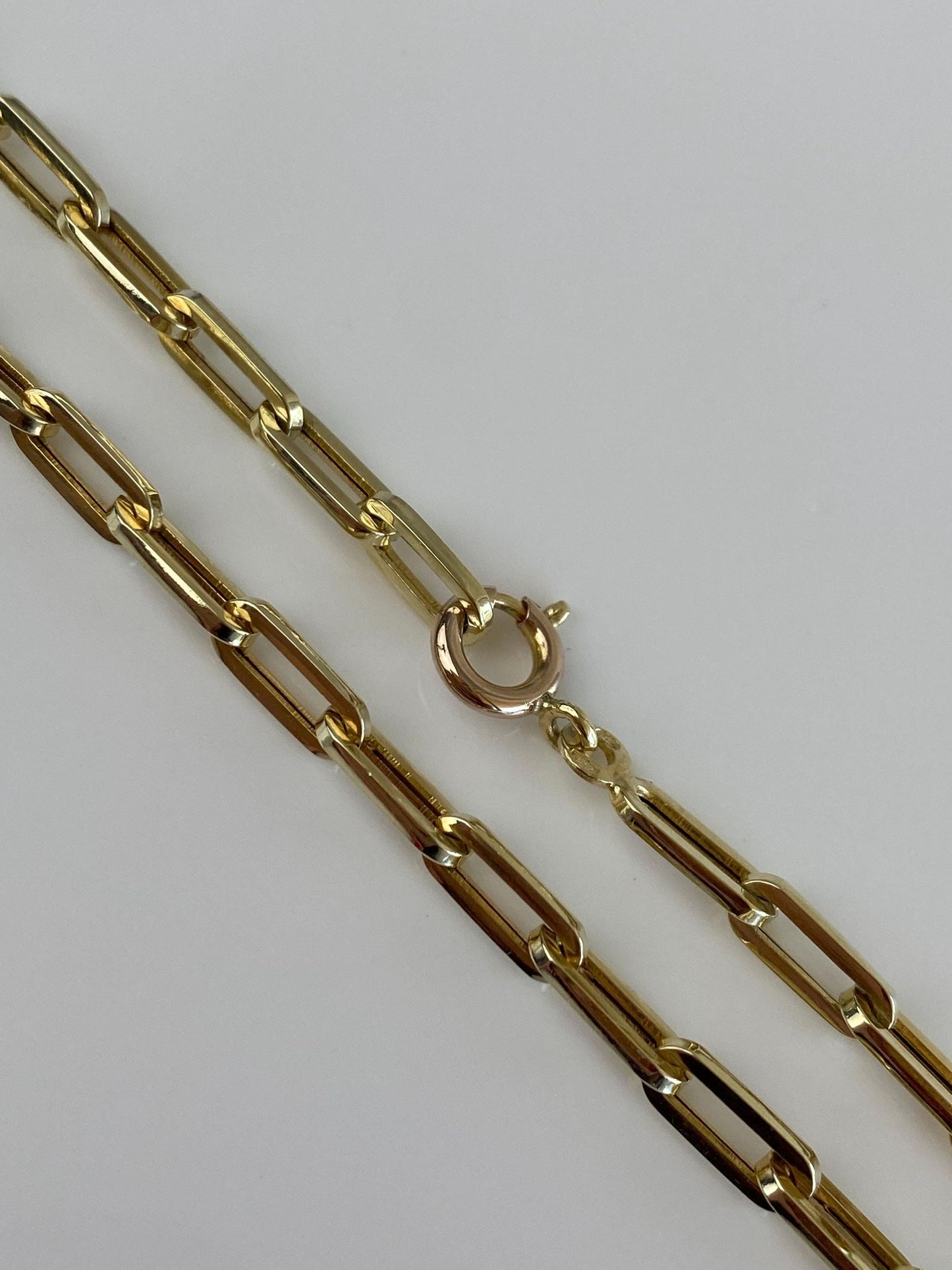 Vintage 14k Yellow Gold Paperclip Link Chain Necklace - 20.25 inches