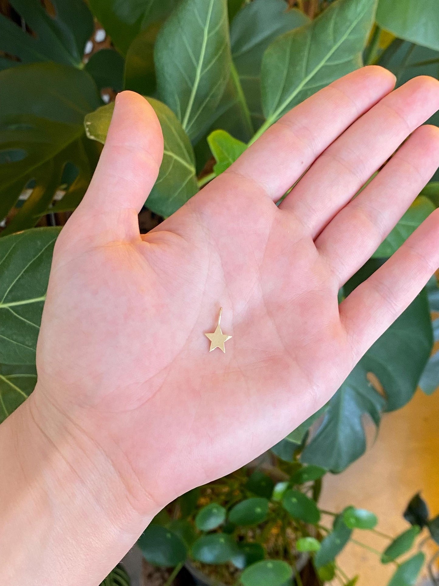 Vintage Solid 14k Yellow Gold Star Charm