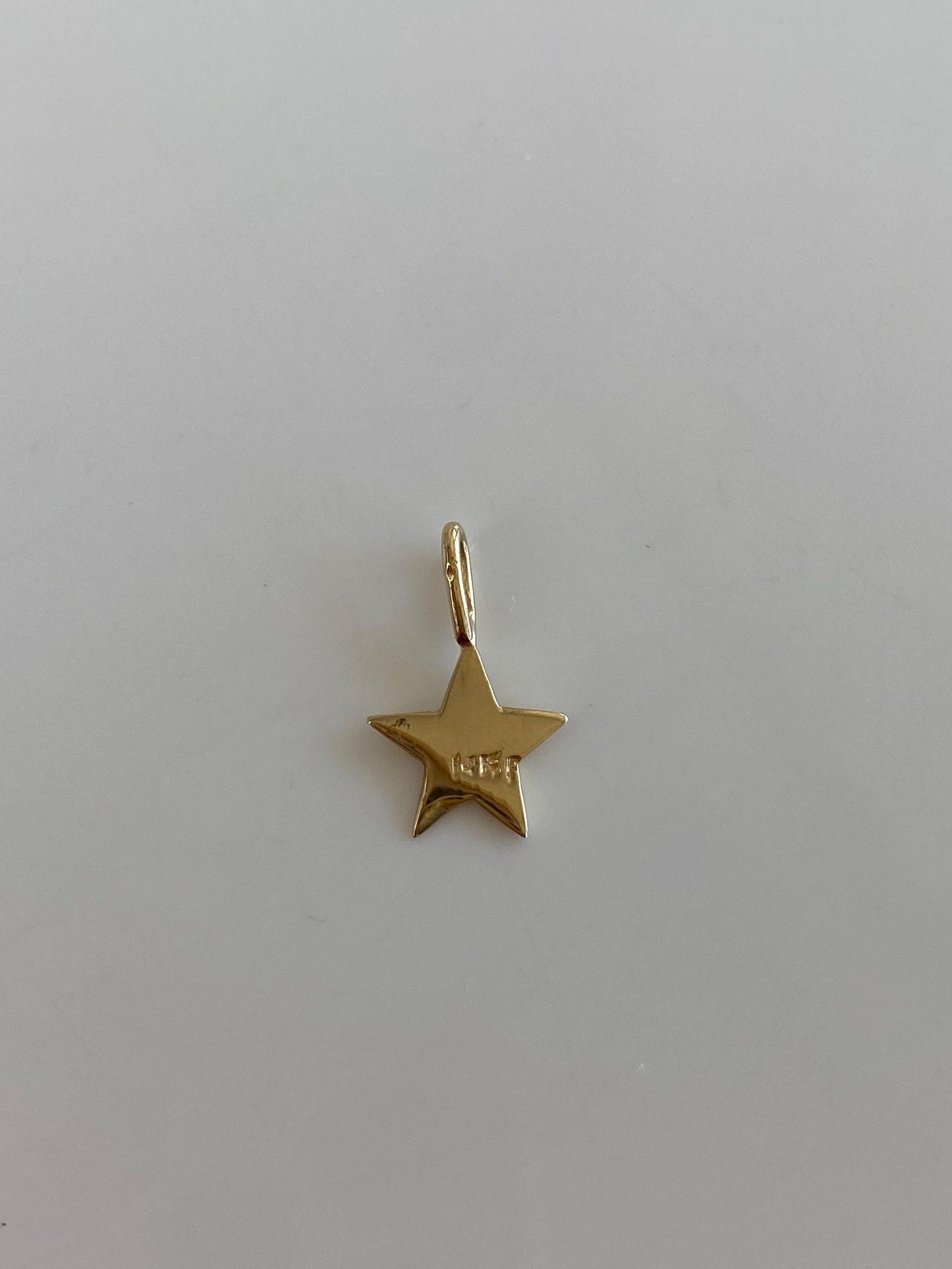 Vintage Solid 14k Yellow Gold Star Charm
