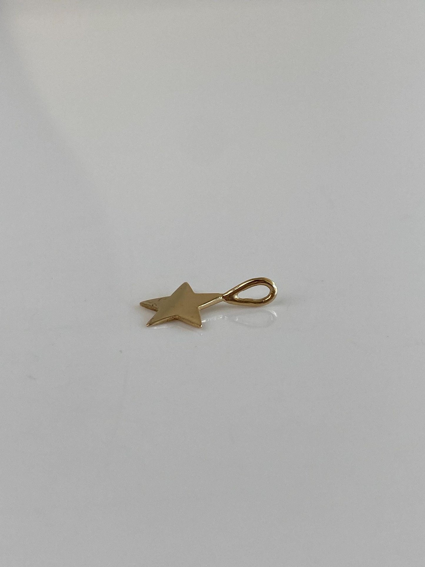 Vintage Solid 14k Yellow Gold Star Charm