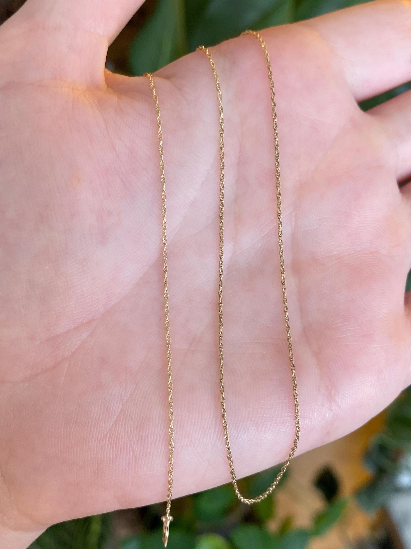 Vintage Solid 10k Yellow Gold Dainty Chain Necklace - 18 inches