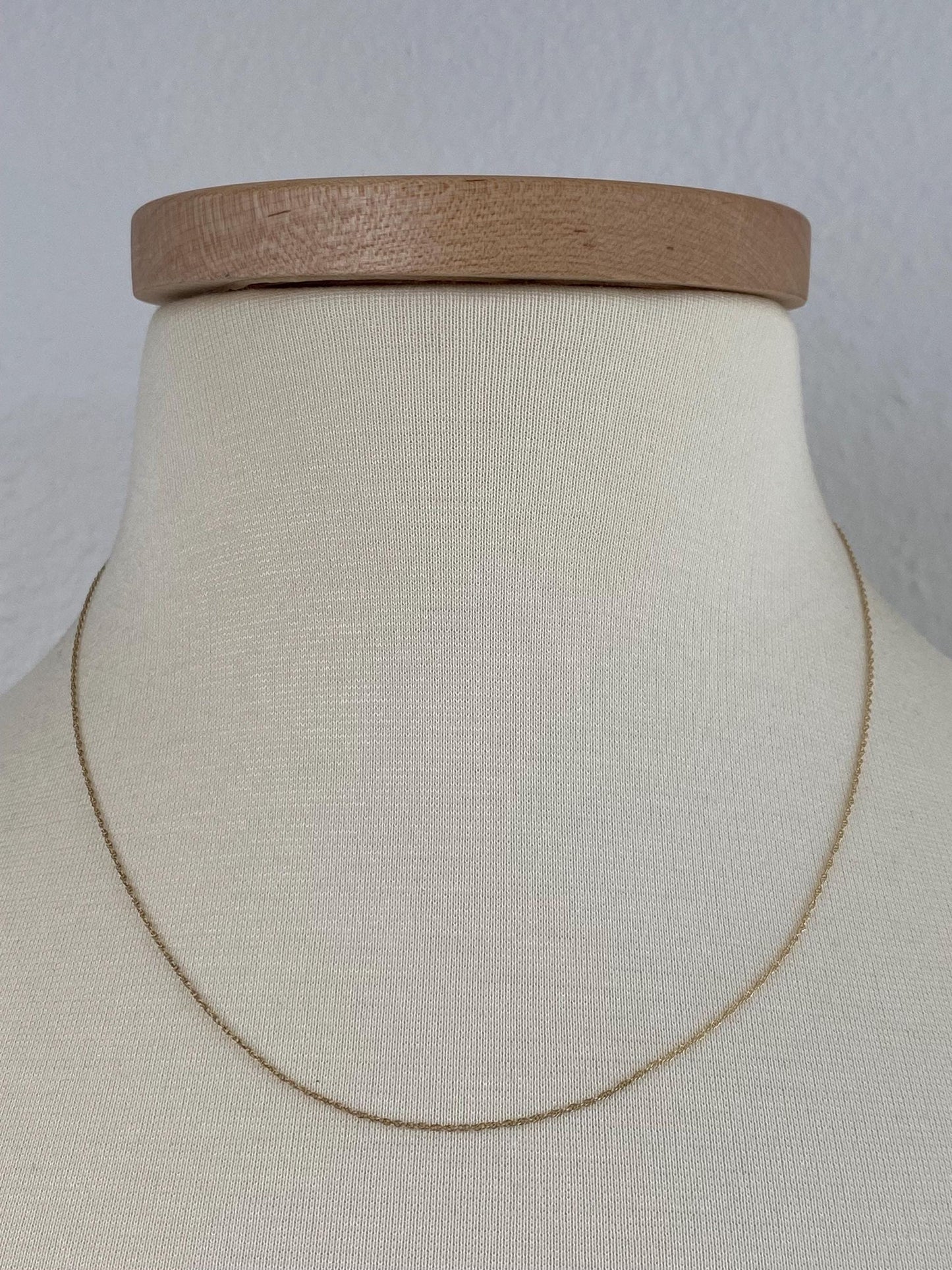 Vintage Solid 10k Yellow Gold Dainty Chain Necklace - 18 inches