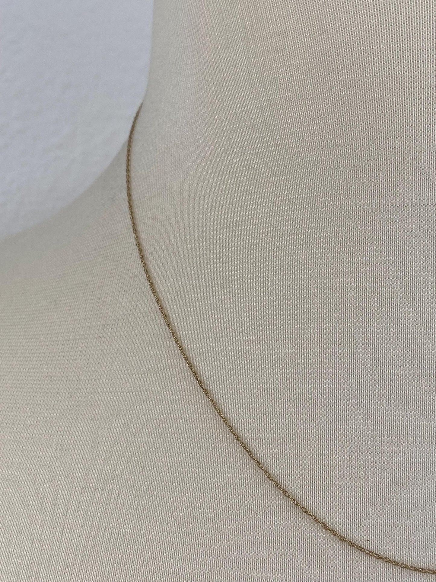 Vintage Solid 10k Yellow Gold Dainty Chain Necklace - 18 inches