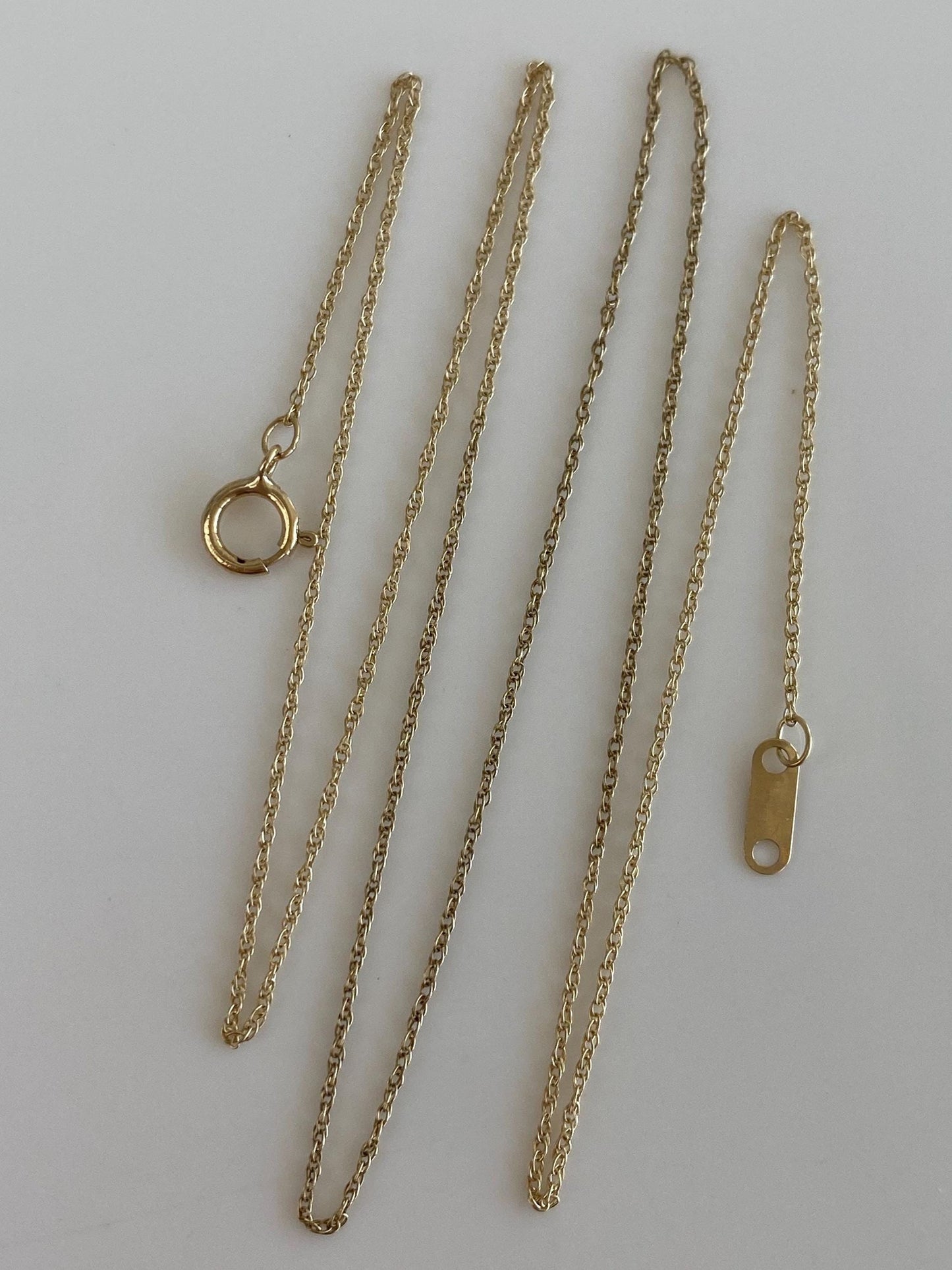 Vintage Solid 10k Yellow Gold Dainty Chain Necklace - 18 inches
