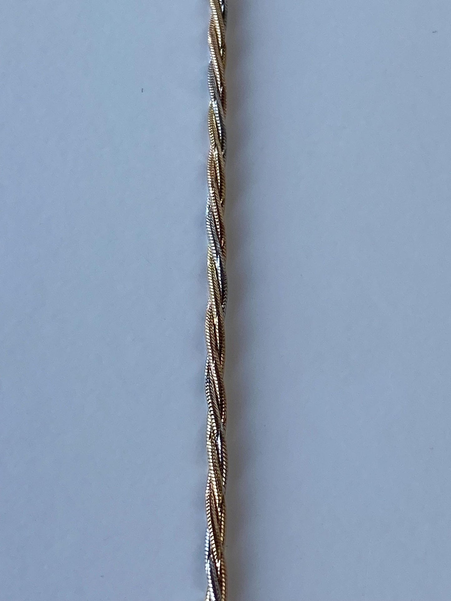 Vintage Solid 14k Tri Tone Gold Twisted Snake Chain Bracelet - 7.25 inches