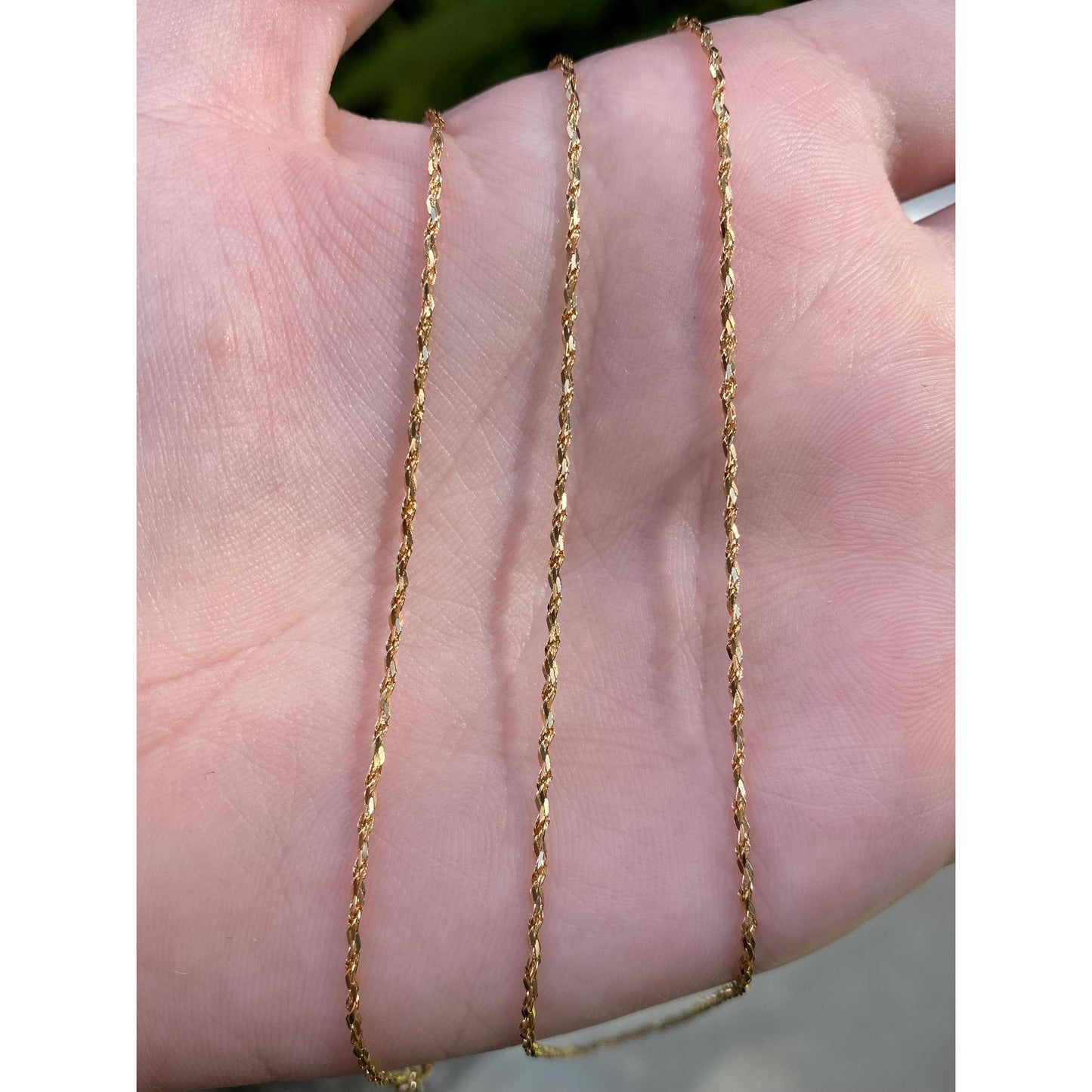 Vintage Solid 18k Yellow Gold Twist Chain Necklace - 31.75 inches