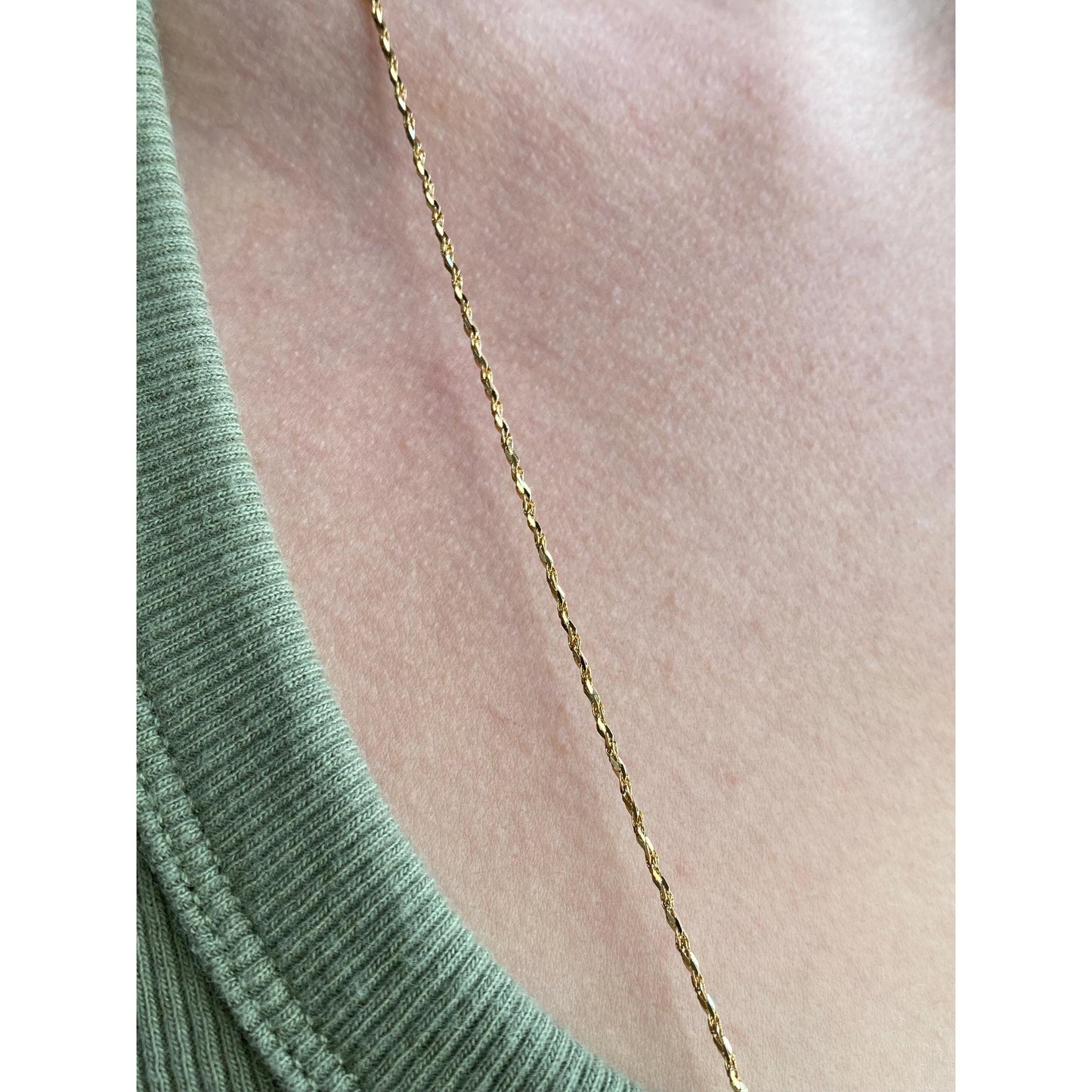 Vintage Solid 18k Yellow Gold Twist Chain Necklace - 31.75 inches
