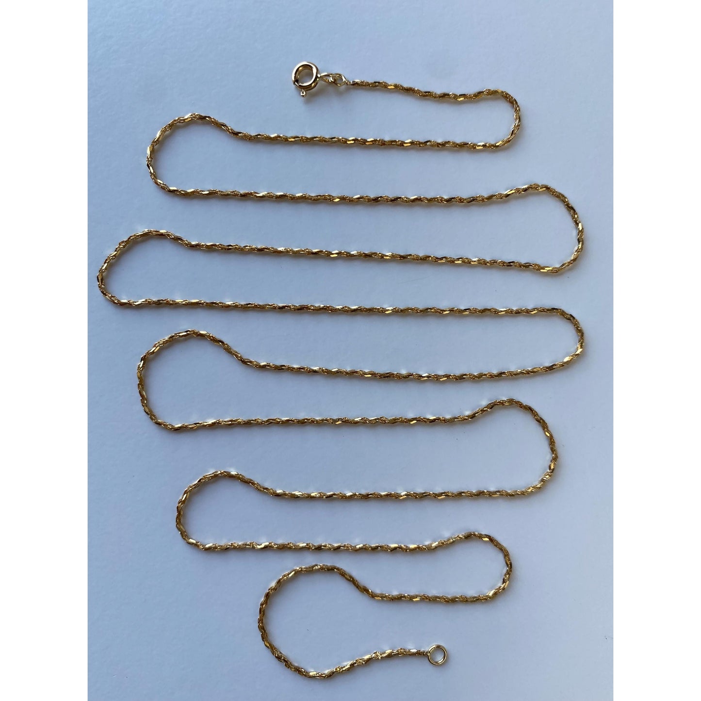 Vintage Solid 18k Yellow Gold Twist Chain Necklace - 31.75 inches