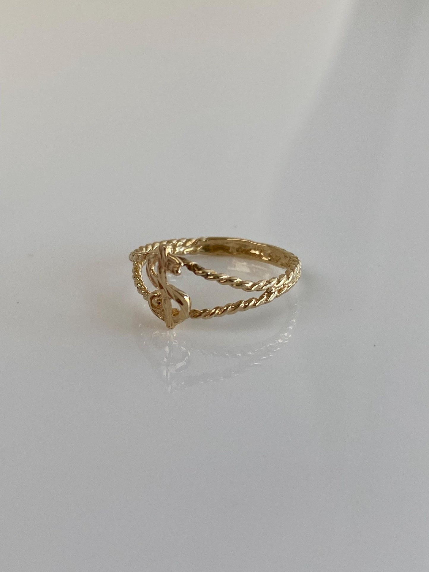 Vintage Solid 14k Yellow Gold Money Sign Ring - Size 4.5