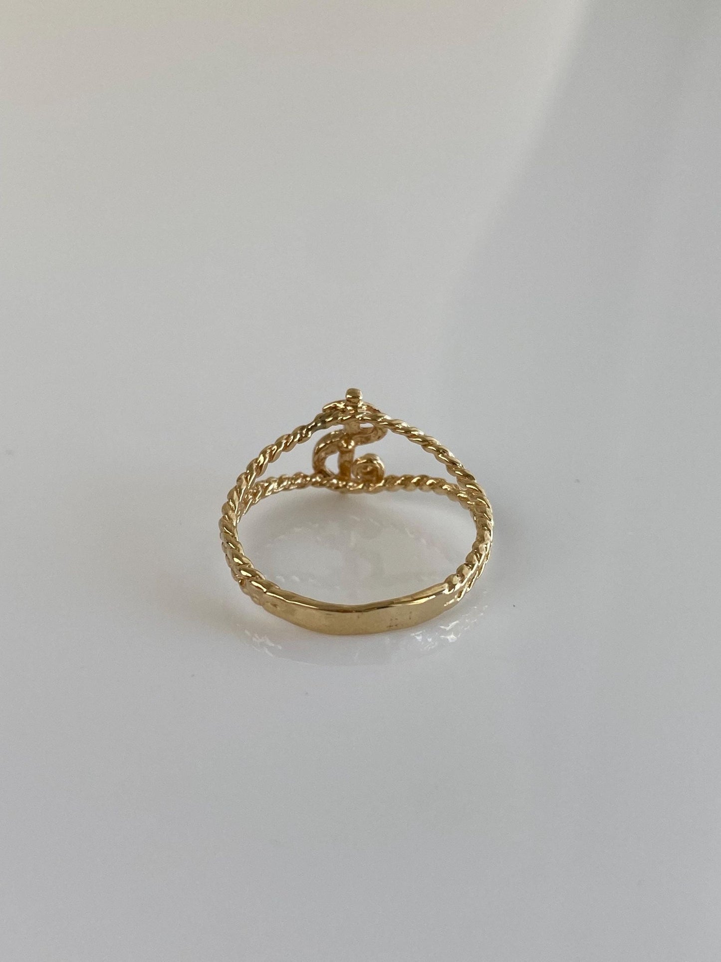 Vintage Solid 14k Yellow Gold Money Sign Ring - Size 4.5
