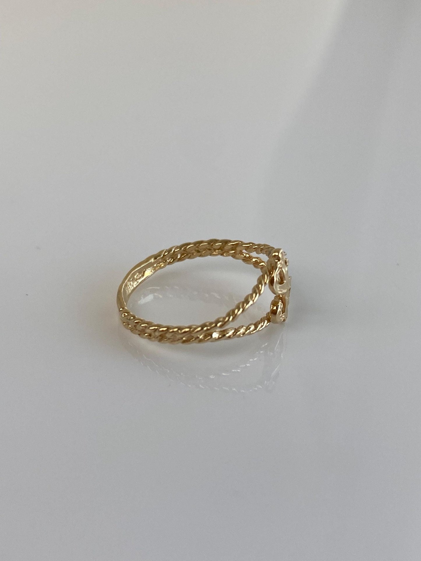 Vintage Solid 14k Yellow Gold Money Sign Ring - Size 4.5