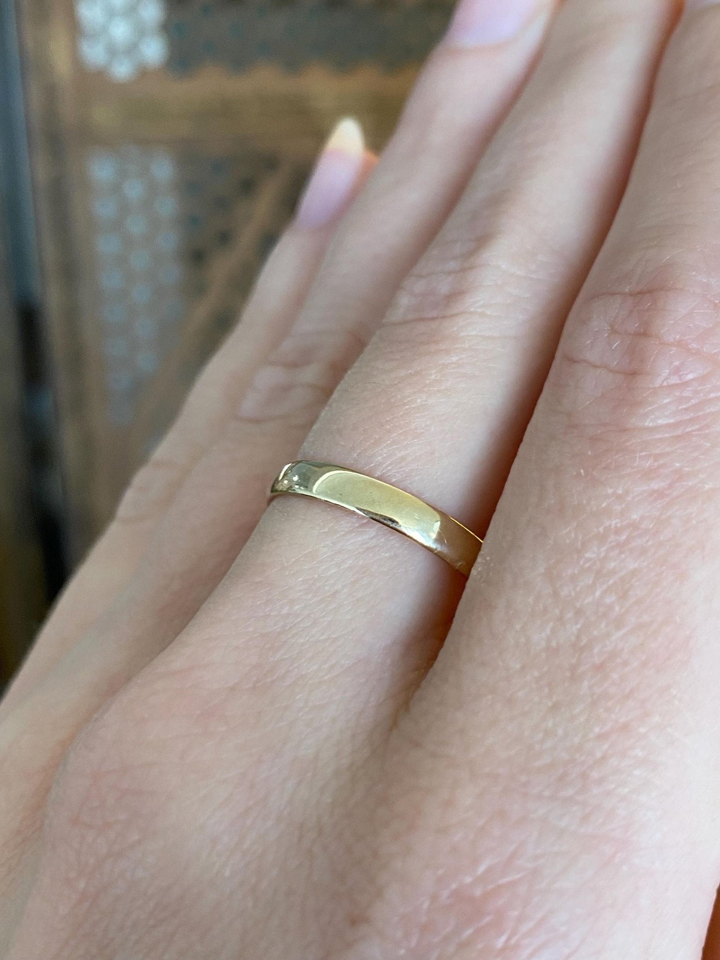 Vintage Solid 14k Yellow Gold Ring Band - Size 7.5