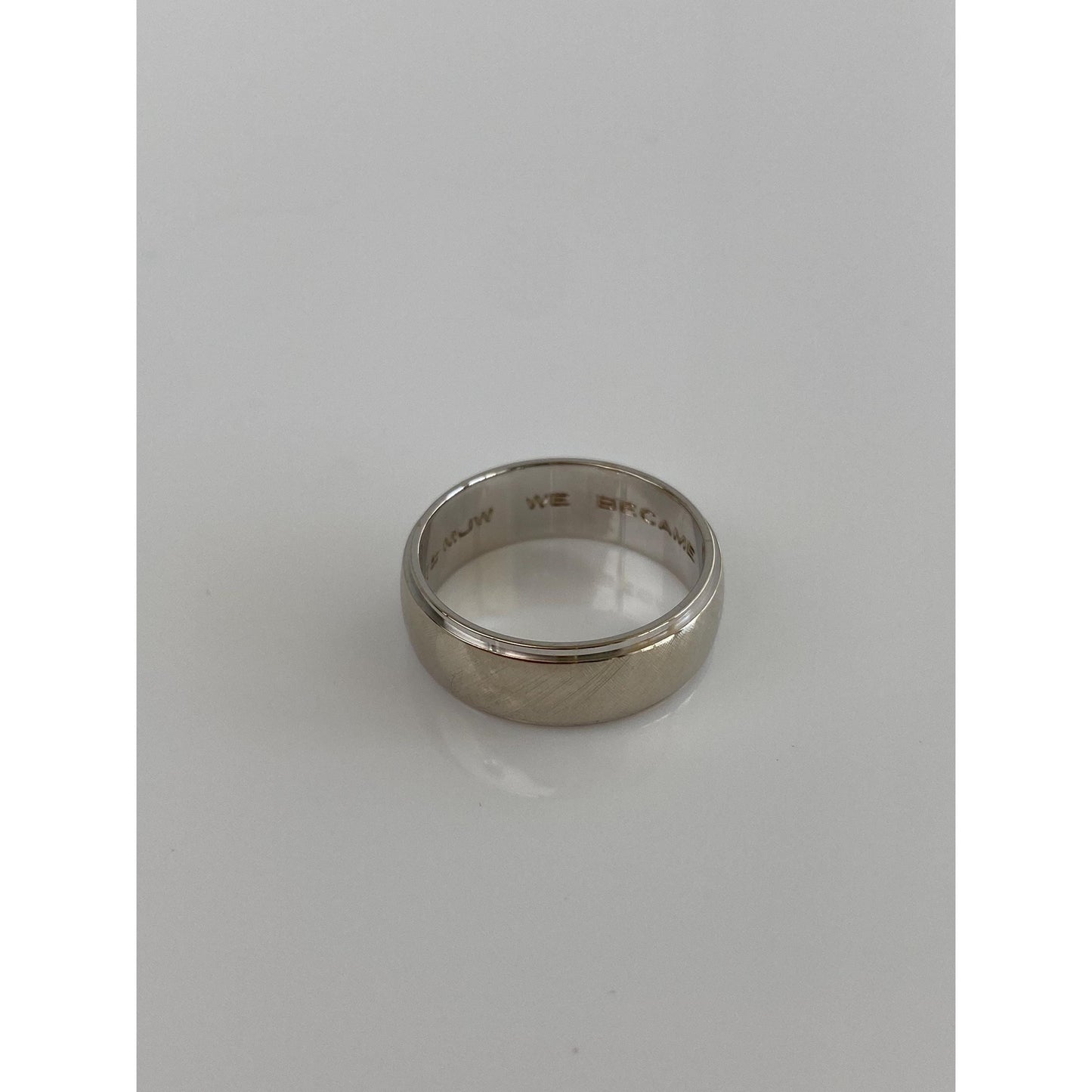 Vintage Solid 14k White Gold Ring Band - Size 5.75