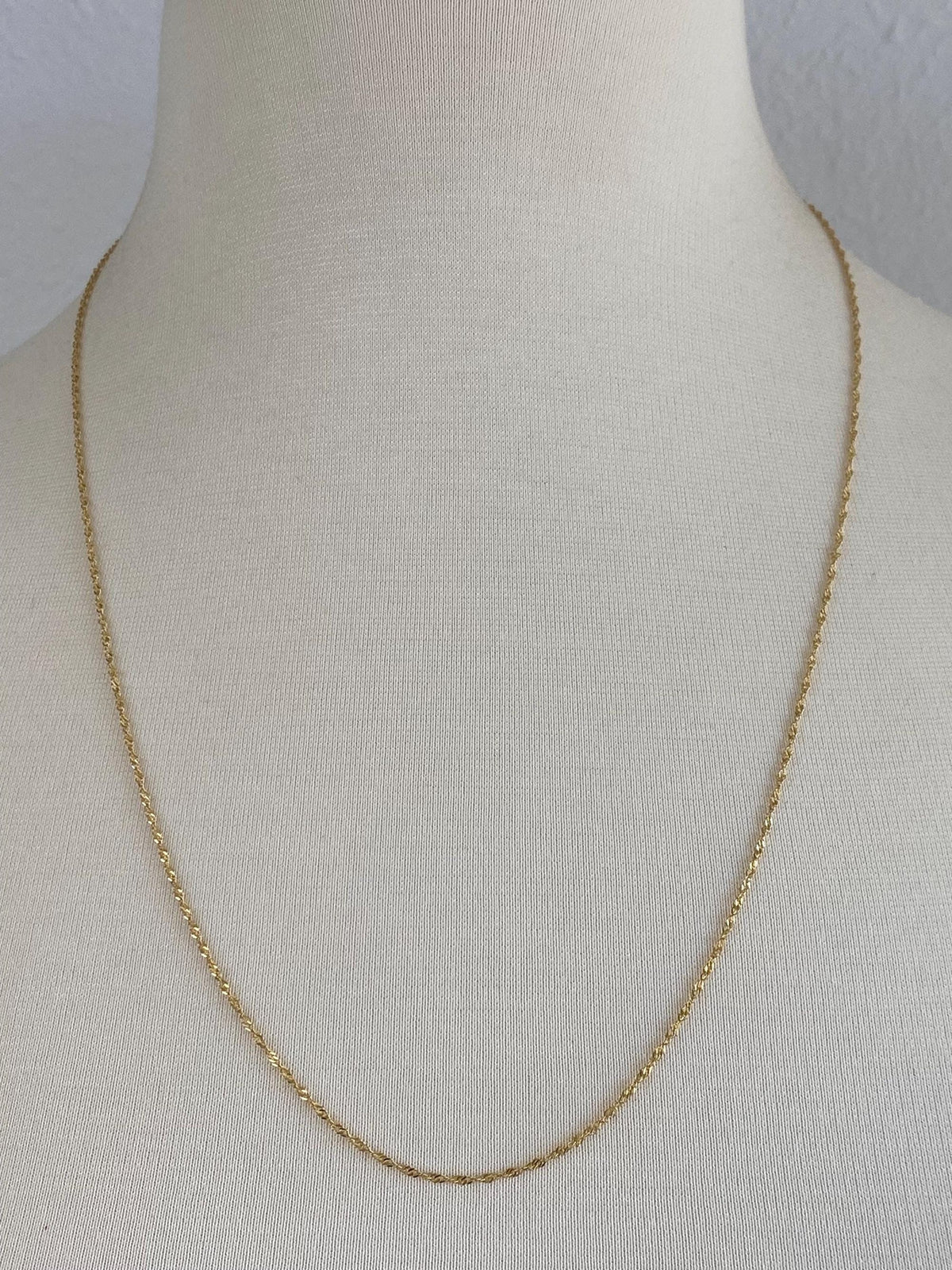 Vintage Solid 14k Yellow Gold Twist Chain Necklace - 24 inches