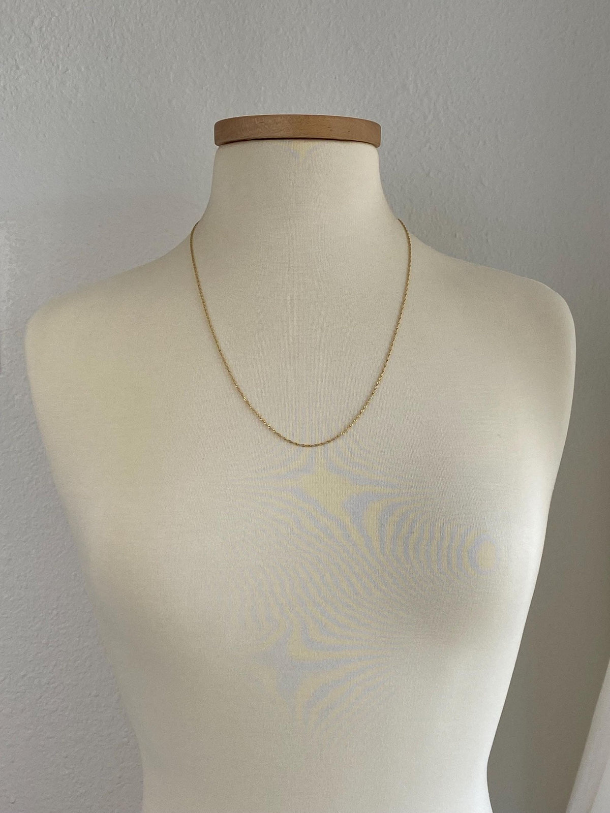 Vintage Solid 14k Yellow Gold Twist Chain Necklace - 24 inches