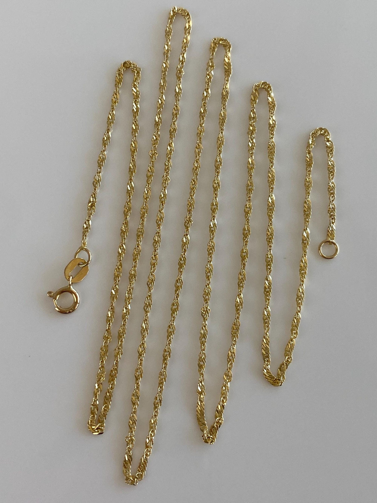 Vintage Solid 14k Yellow Gold Twist Chain Necklace - 24 inches