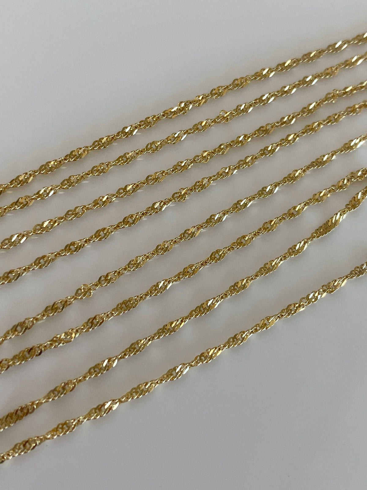 Vintage Solid 14k Yellow Gold Twist Chain Necklace - 24 inches