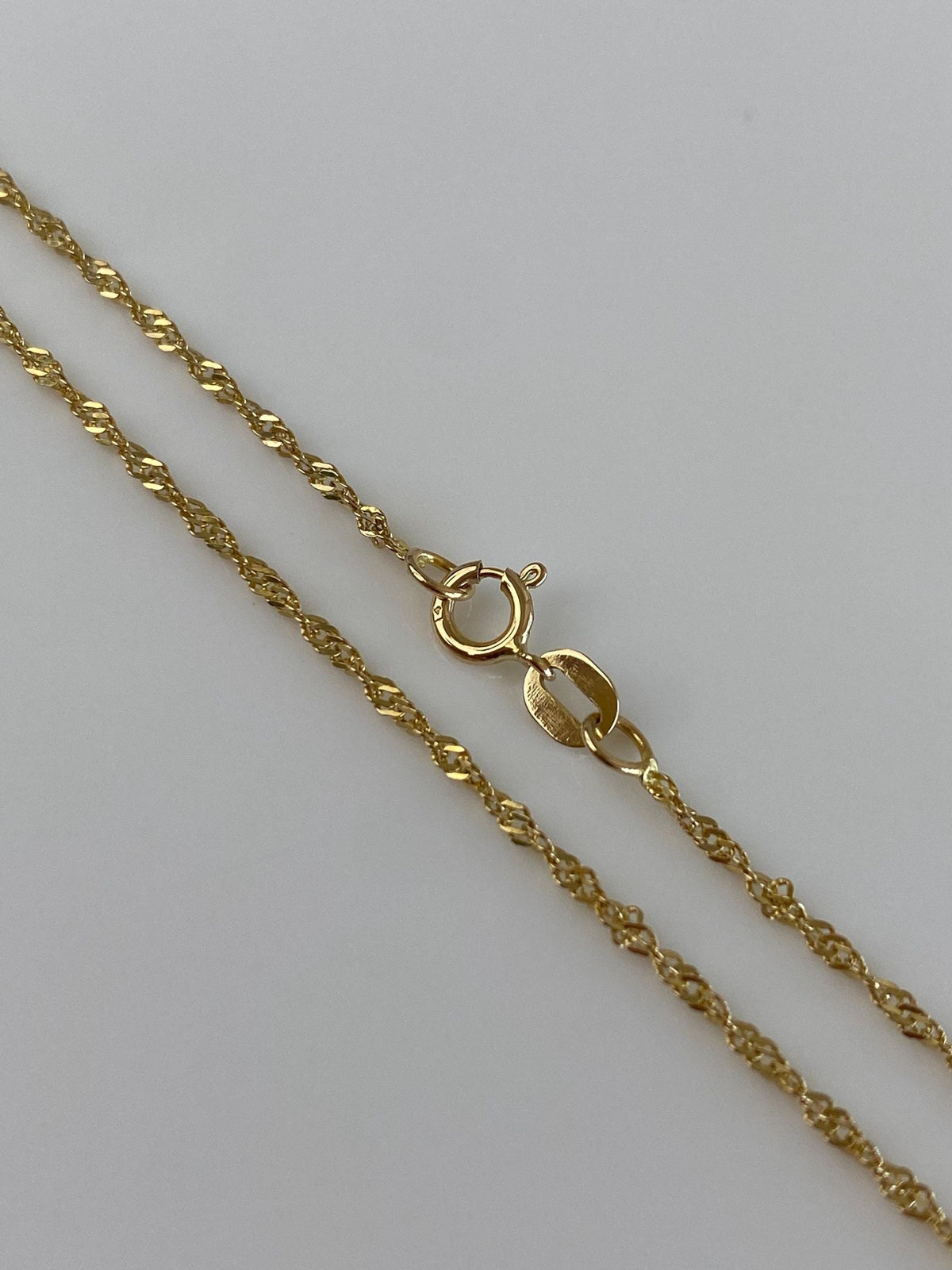 Vintage Solid 14k Yellow Gold Twist Chain Necklace - 24 inches